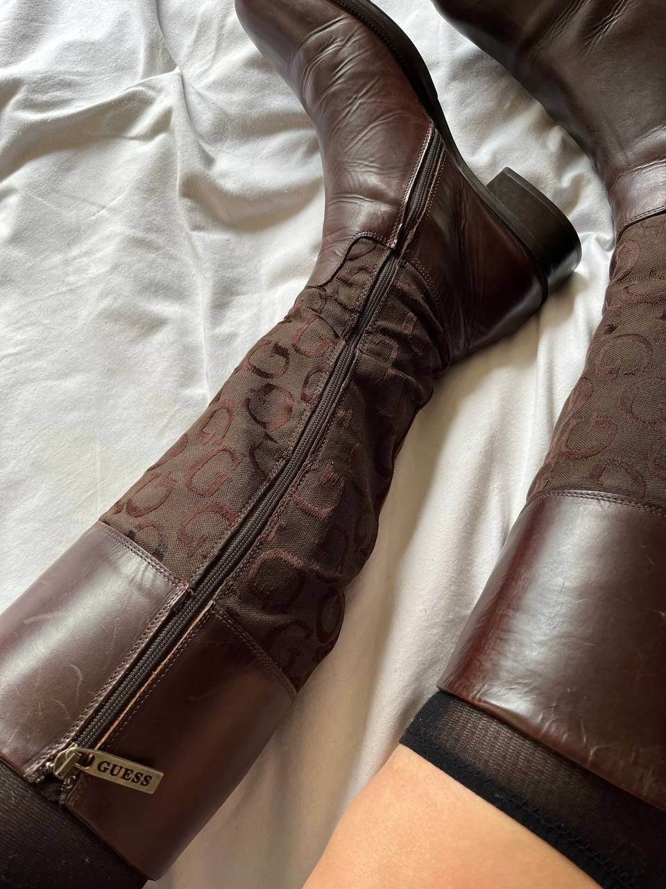 Georges Marciano × Guess Guess by Marciano vintage brown leather knee height boots Size US 9 / IT 39 - 6 Thumbnail