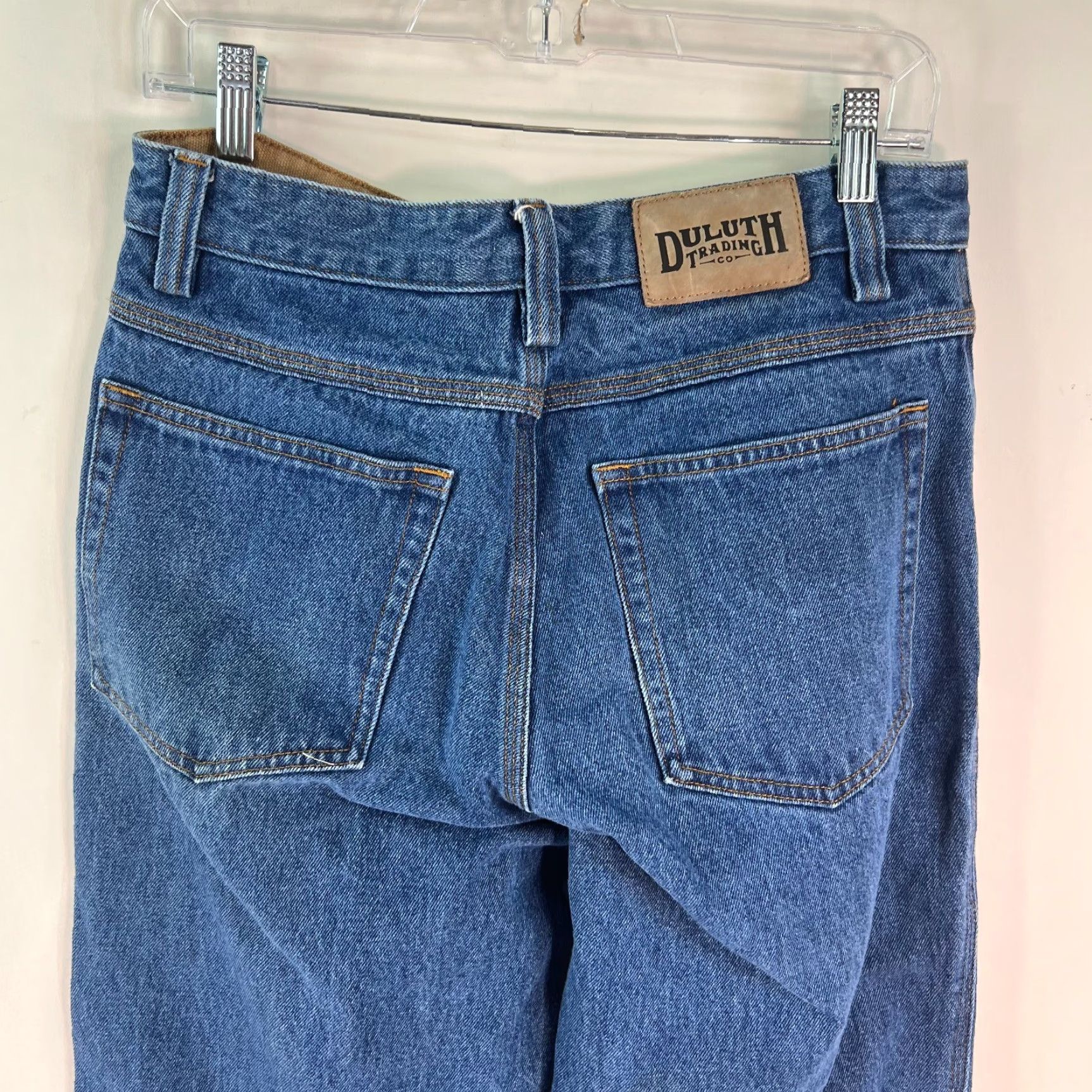 CO Duluth Trading Co Mens Low Rise Flat Front Blue Denim Straight Jeans Size 30X32 Size US 30 / EU 46 - 4 Thumbnail