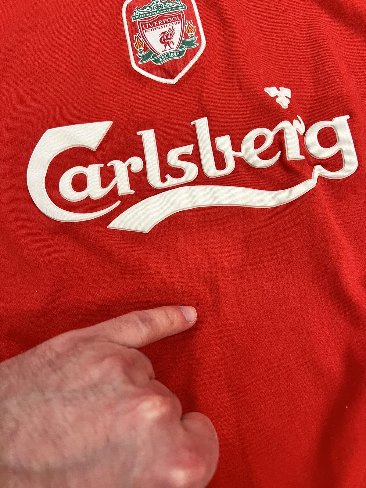 Reebok × Vintage 🩸RARE🩸Reebok Liverpool 2002/2004 Home Jersey Size US XXL / EU 58 / 5 - 8 Thumbnail