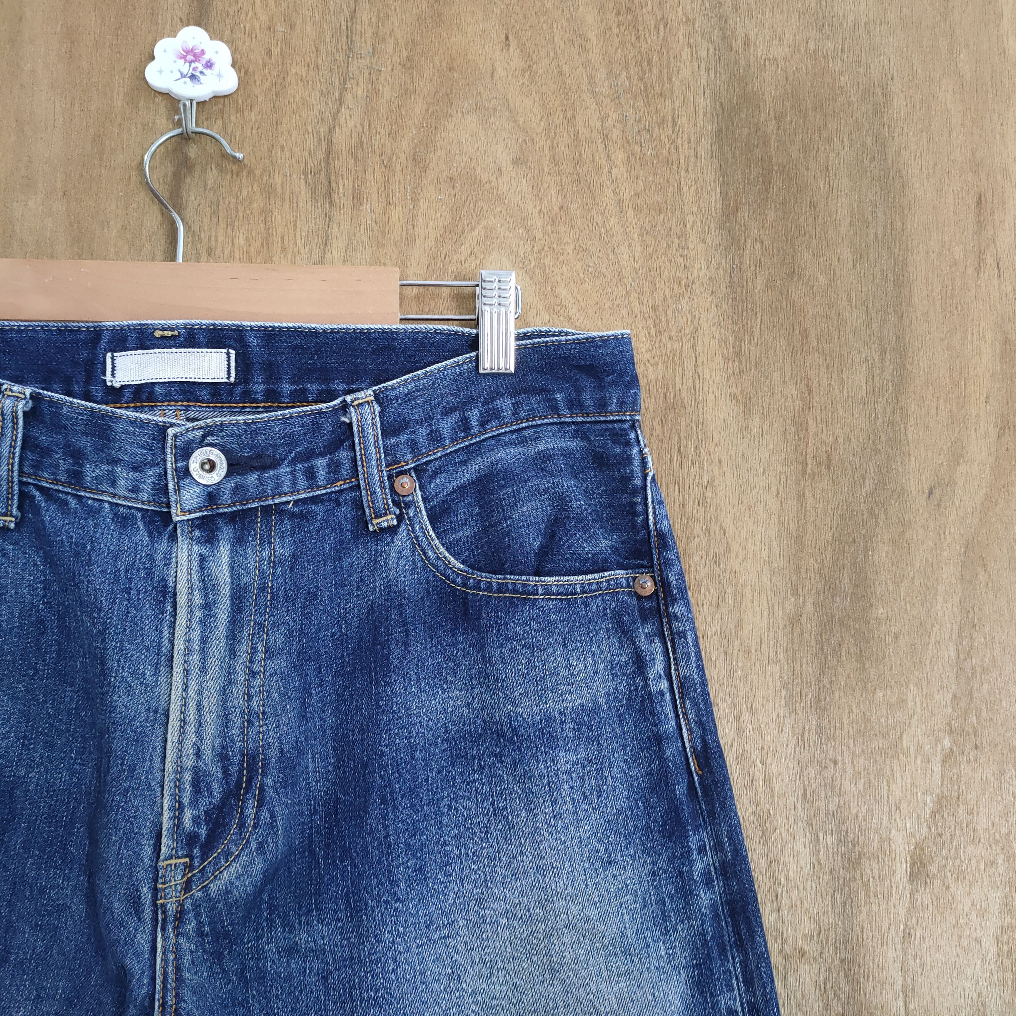 Japanese Brand VINTAGE JAPANESE SELVEDGE FADED MUD WASH JEANS PANTS Size US 33 - 5 Thumbnail