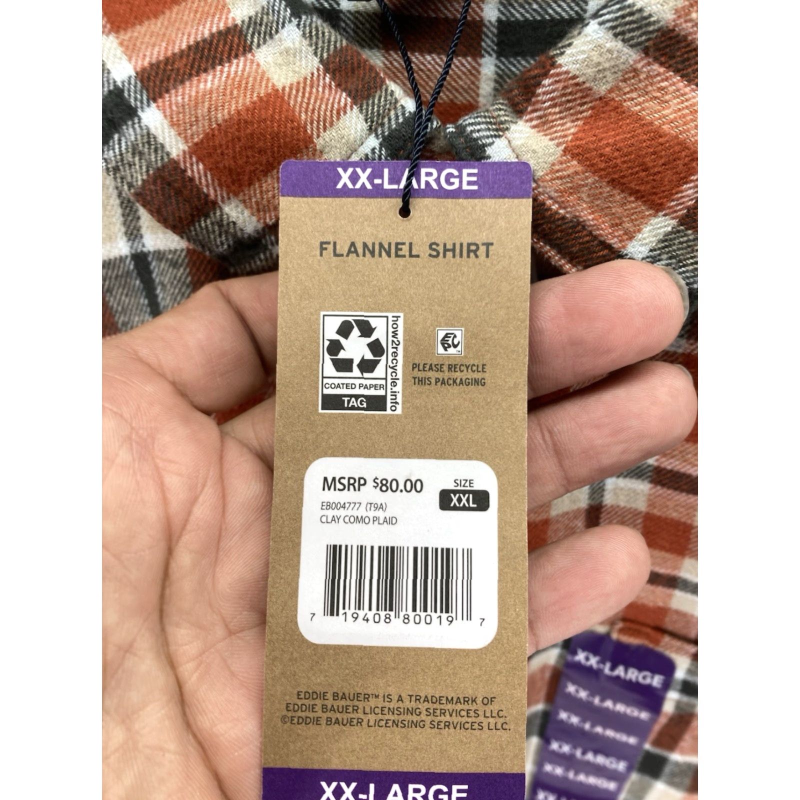 Eddie Bauer Eddie Bauer Flannel Shirt Men 2XL Orange Plaid Long Sleeve Button NWT Shirt Size US XXL / EU 58 / 5 - 6 Thumbnail
