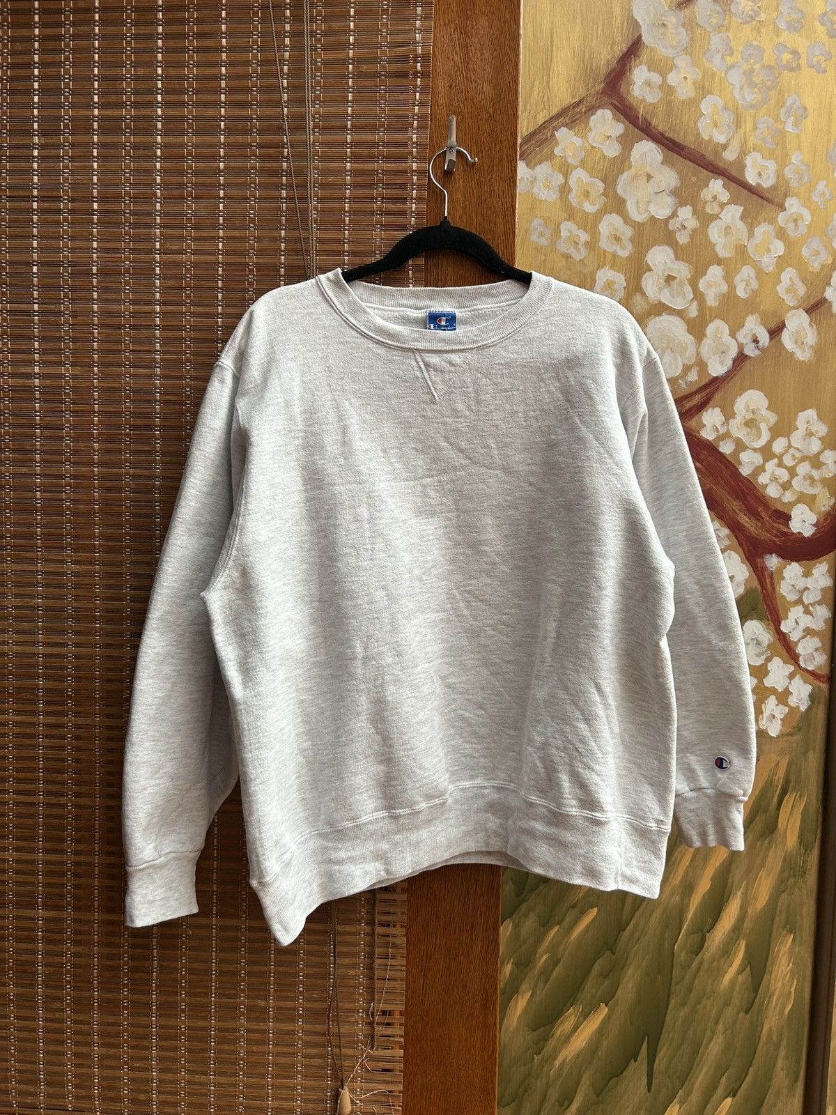 80s Champion Fleece Crewneck Sweatshirt Made In USA Gray