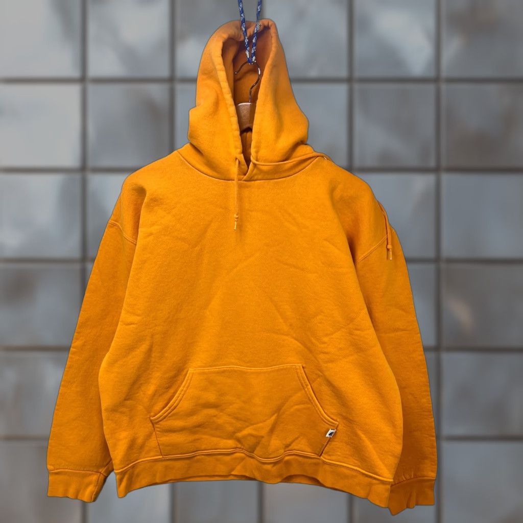 Russell Athletic VINTAGE Russell Athletic Hoodie XL Mens Orange Pullover Logo Crew Neck Fleece Cotton Long Sleeve Size US XL / EU 56 / 4 - 1 Thumbnail