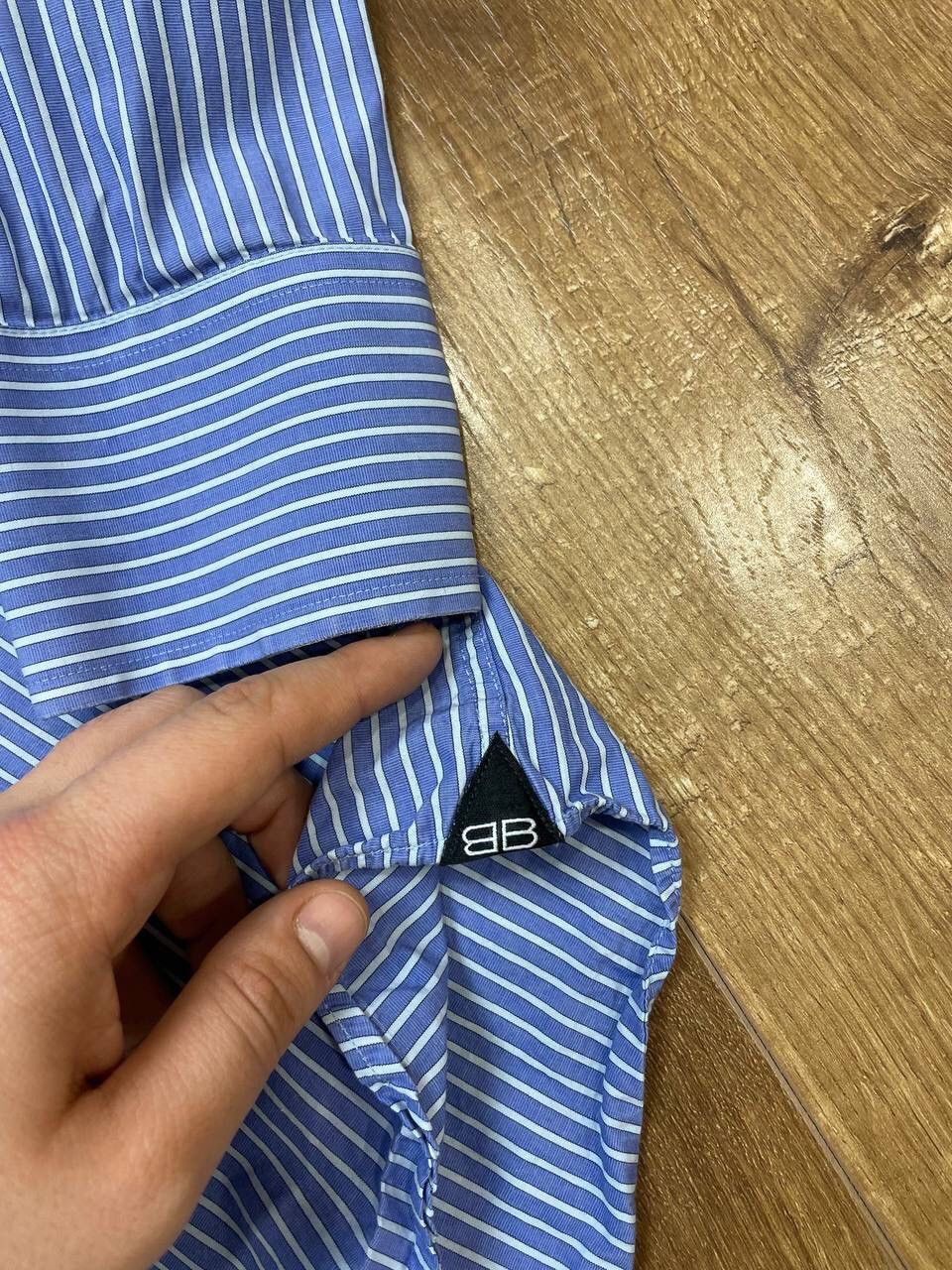 Balenciaga Vintage Balenciaga 90’s Y2K Button Ups Striped Blue Shirt Size US M / EU 48-50 / 2 - 6 Thumbnail