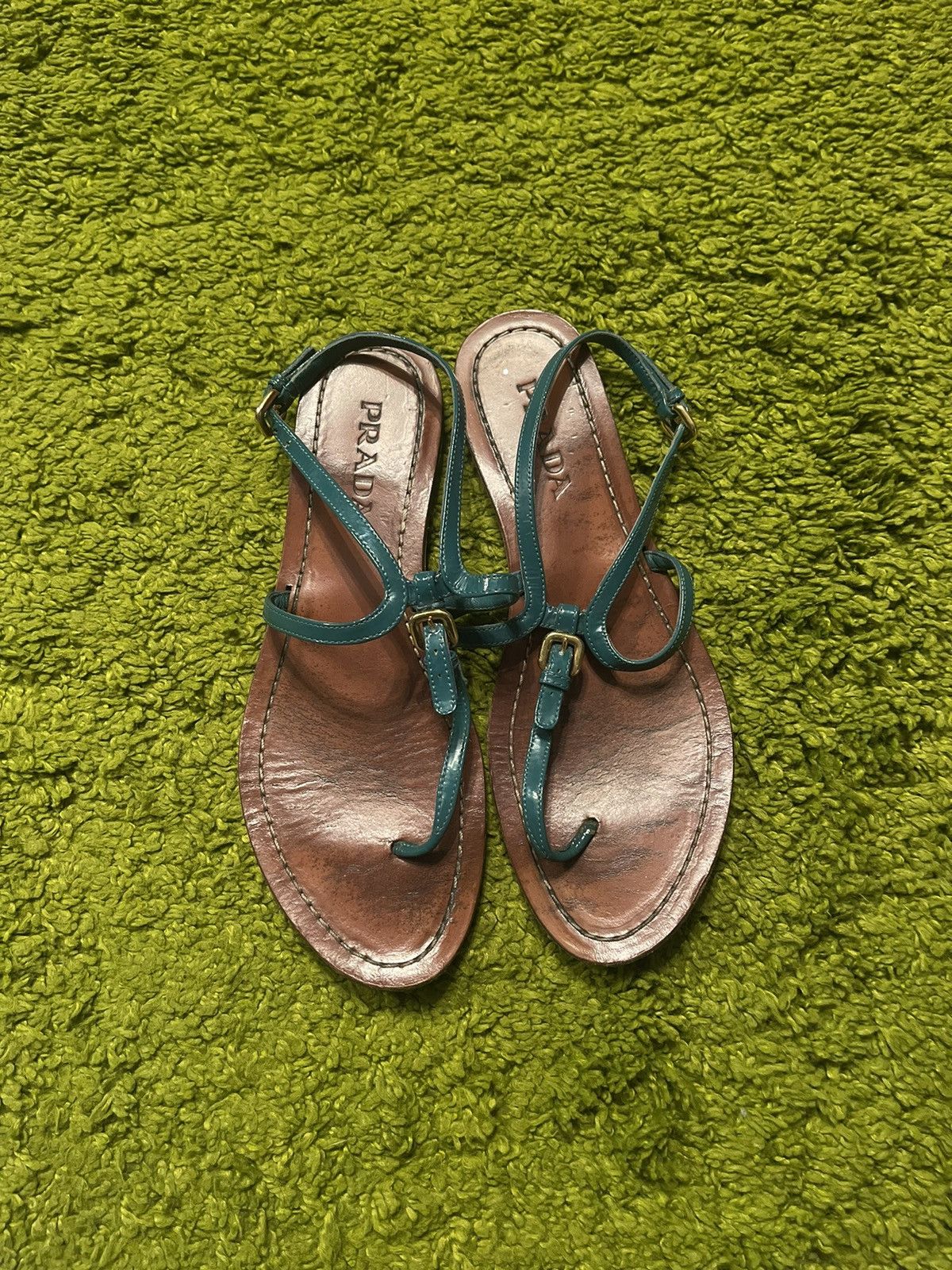 Prada Prada 2000s archive vintage sandals flats Size US 8 / IT 38 - 5 Thumbnail