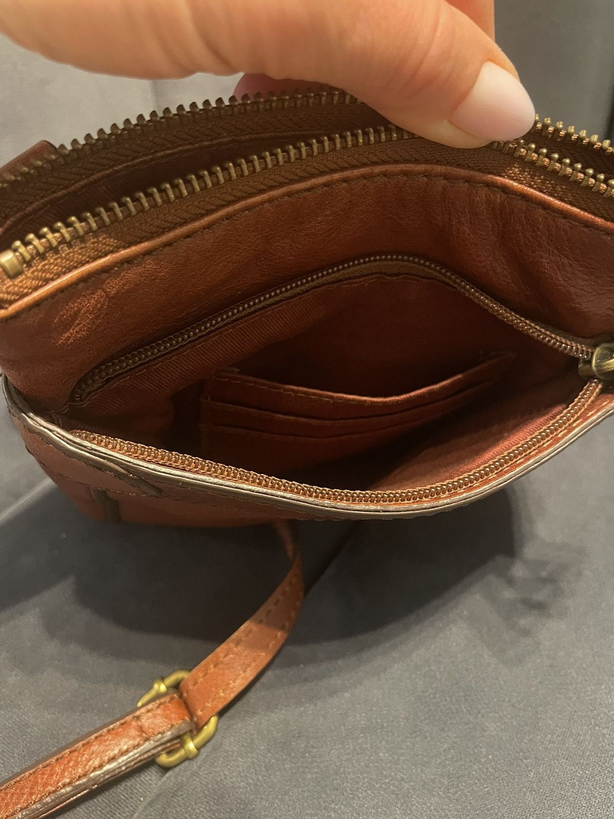 Fossil Fossil Key Per Crossbody Bag Brown Smooth Leather Small Size ONE SIZE - 11 Thumbnail