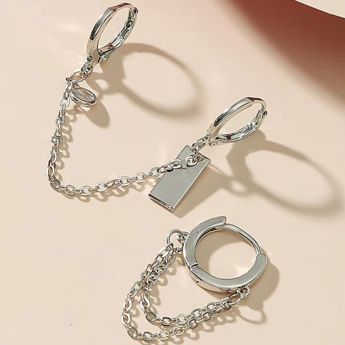 Jewelry 2pcs Square Tag Drop Earrings Size ONE SIZE - 2 Thumbnail