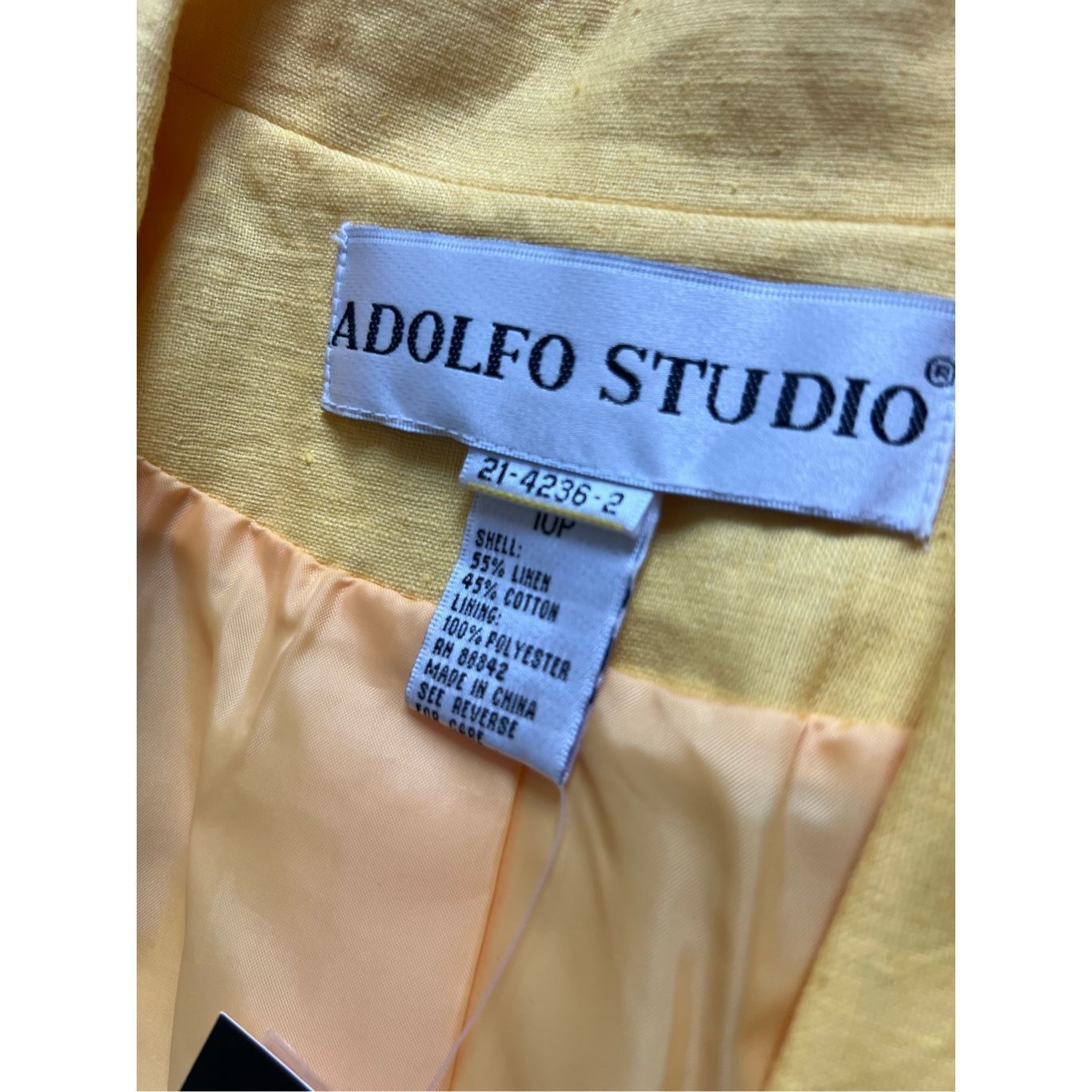 Adolfo Dominguez Adolfo Studio linen Blazer Open Front Fashion Long Sleeve Ye Size L / US 10 / IT 46 - 6 Thumbnail