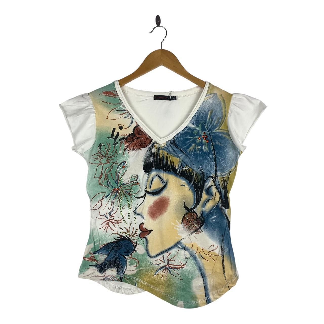 Custo Barcelona CUSTO BARCELONA Hand Print Fairy Tales Painting Tee Shirt Size US S / EU 44-46 / 1 - 1 Thumbnail