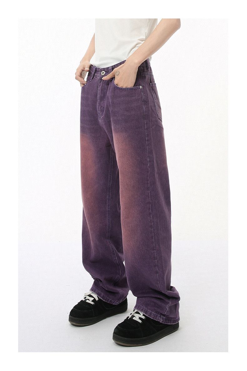 Japanese Brand × Jean Purple Vintage Loose Distressed Straight Jeans Size US 32 / EU 48 - 2 Thumbnail