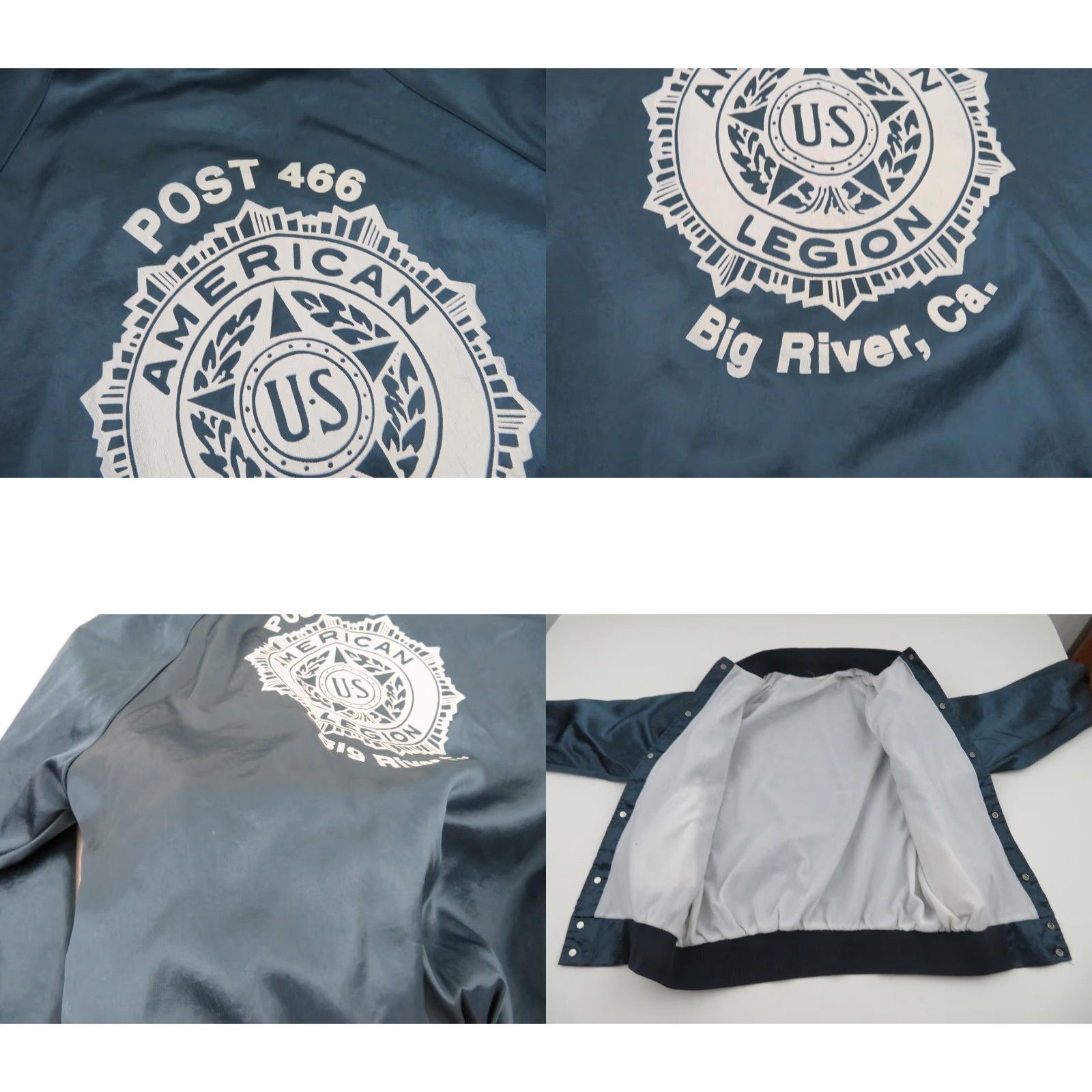 Vintage VINTAGE American Legion Satin Jacket Windbreaker - Men’s Large - Blue / Yellow - 80s 90s - Snap Front - Nylon Satin - Logo Size US L / EU 52-54 / 3 - 8 Thumbnail