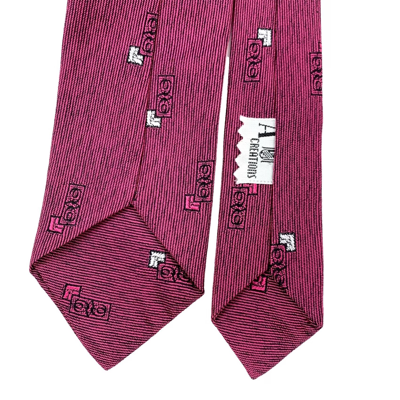 Vintage VINTAGE A Creations Tie Men 54 x 2.5" Pink Purple Gray Black Art Deco Skinny Short 50s 60s Men’s Tie Size ONE SIZE - 3 Thumbnail
