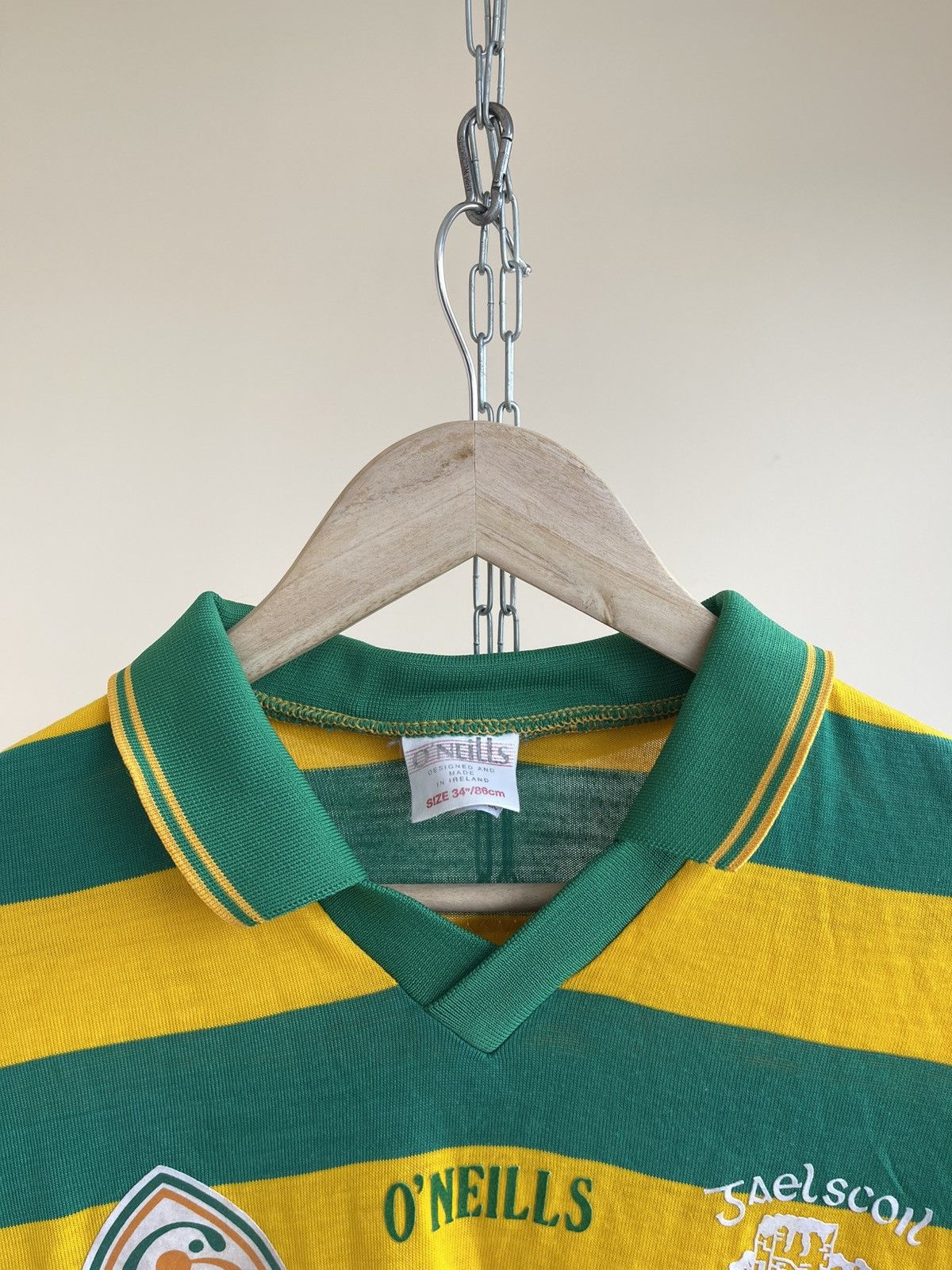 O'Neills GAA Gaelic Football Striped Long Sleeve Jersey 80s 90s Rugby Size US S / EU 44-46 / 1 - 3 Thumbnail