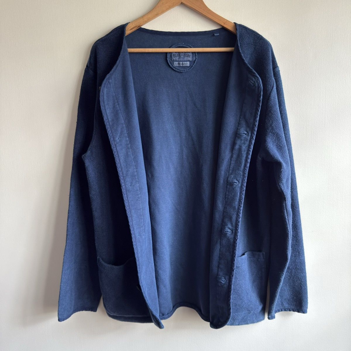 Blue Blue Japan Blue blue japan colarless sashiko indigo jacket Size US M / EU 48-50 / 2 - 2 Thumbnail