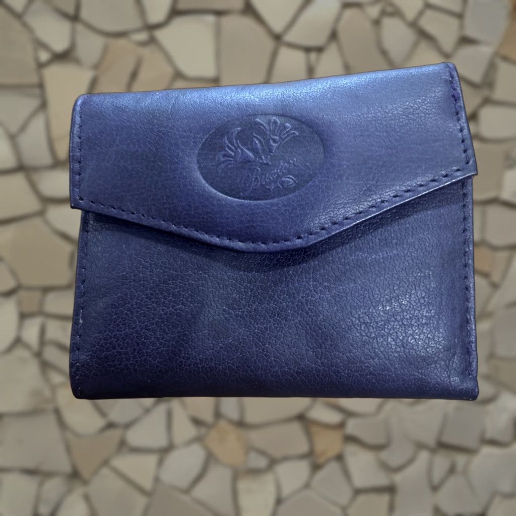 Buxton Women's RFID Blocking Trifold Wallet Leather Deep Navy