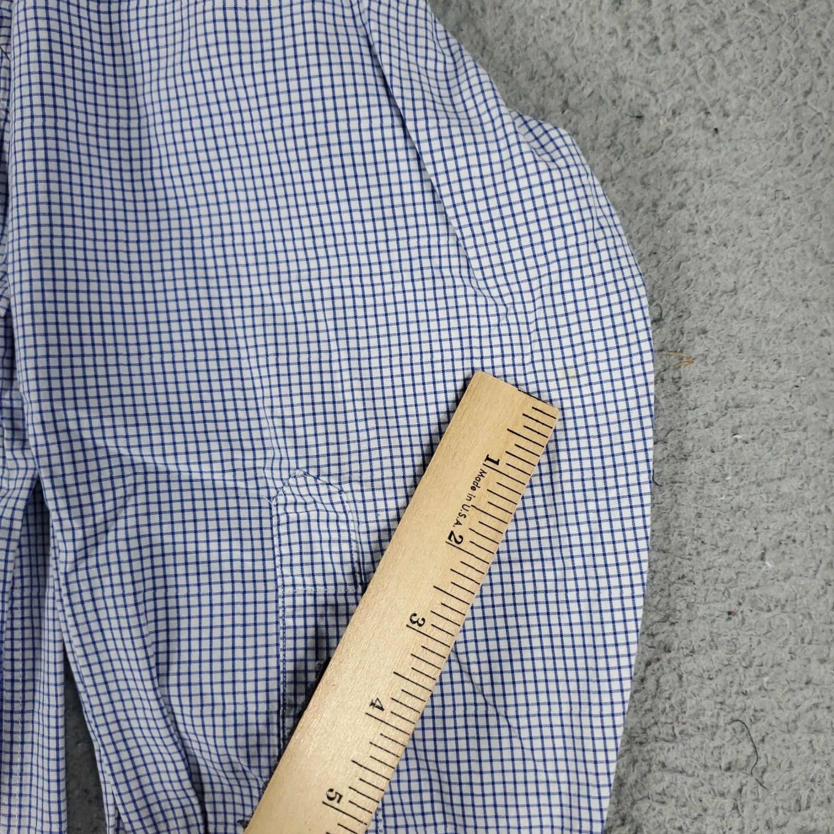 Tommy Hilfiger Tommy Hilfiger Dress Shirt Mens 16 Blue Check Long Sleeve Button Up Collar 100% Cotton Classic Style Mens Large Blue Size 42R - 7 Thumbnail