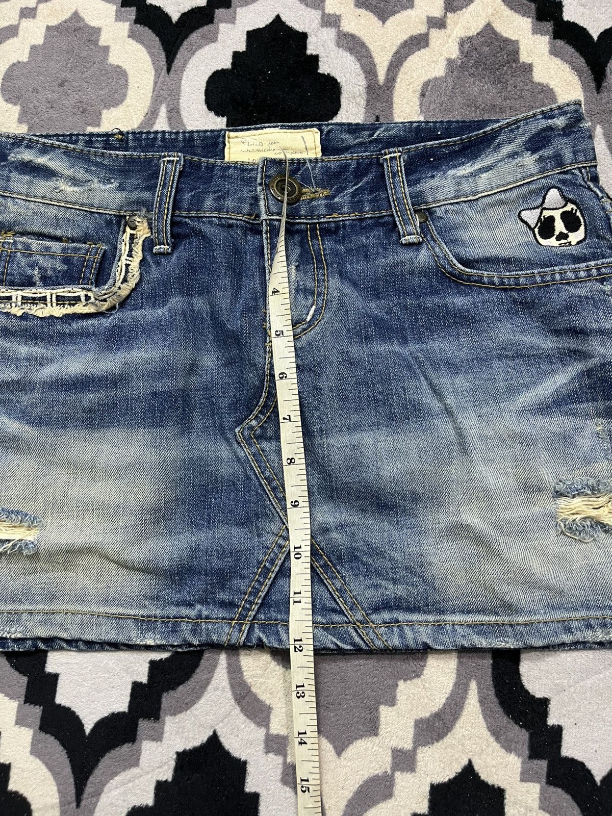 Hysteric Glamour 2000s lolita skirt skull denim Size 32" / US 10 / IT 46 - 6 Thumbnail