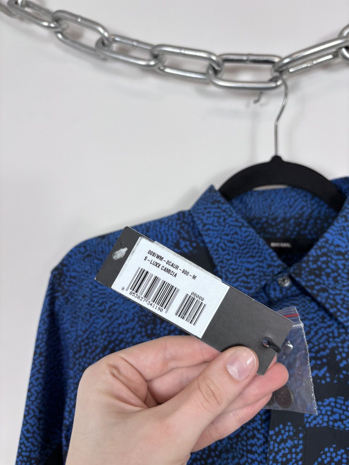 Diesel Diesel Luxx NWT Men’s Blue/Black AOP Long Sleeve Shirt Size US M / EU 48-50 / 2 - 8 Thumbnail