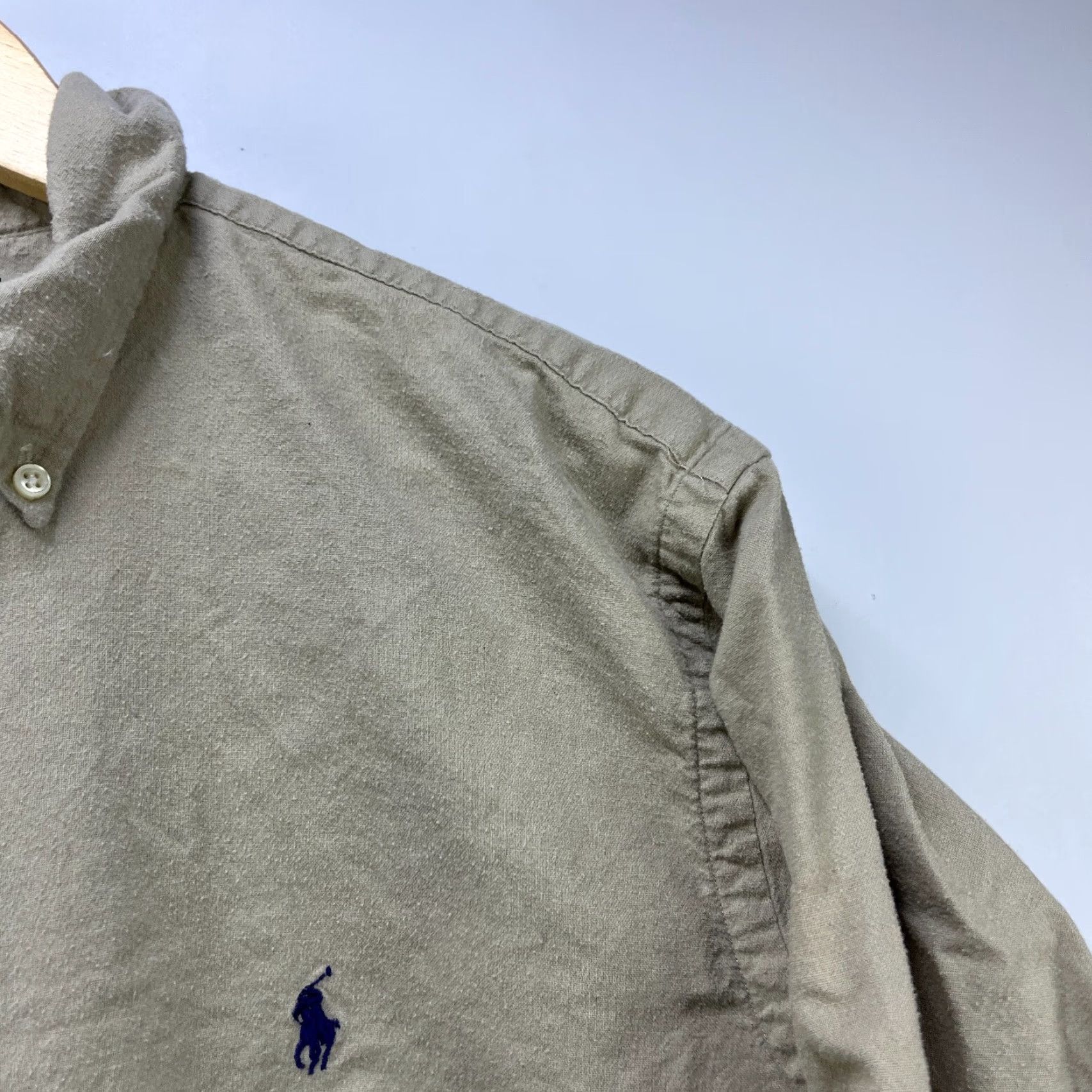 Polo Ralph Lauren VINTAGE Polo Ralph Lauren Button-Up Long Sleeve Shirt Beige XL 90s Corduroy Mens Pony Blake Size US XL / EU 56 / 4 - 6 Thumbnail