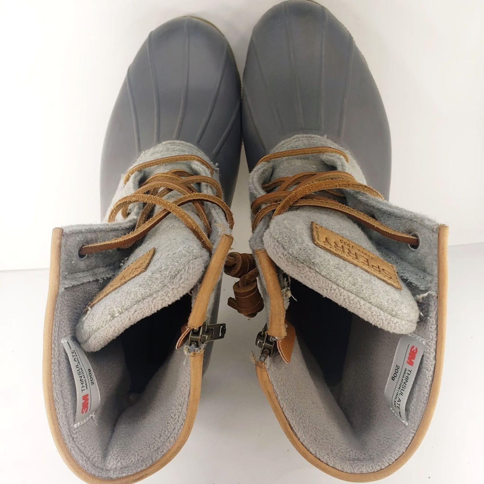 Sperry Sperry Saltwater Emboss Wool Duck Boots Dark Grey Women's Size 10M Boots Rain Duck Wool Embossed Gray SPERRY Saltwater Shoes Womens 10M Size US 10 / IT 40 - 7 Thumbnail