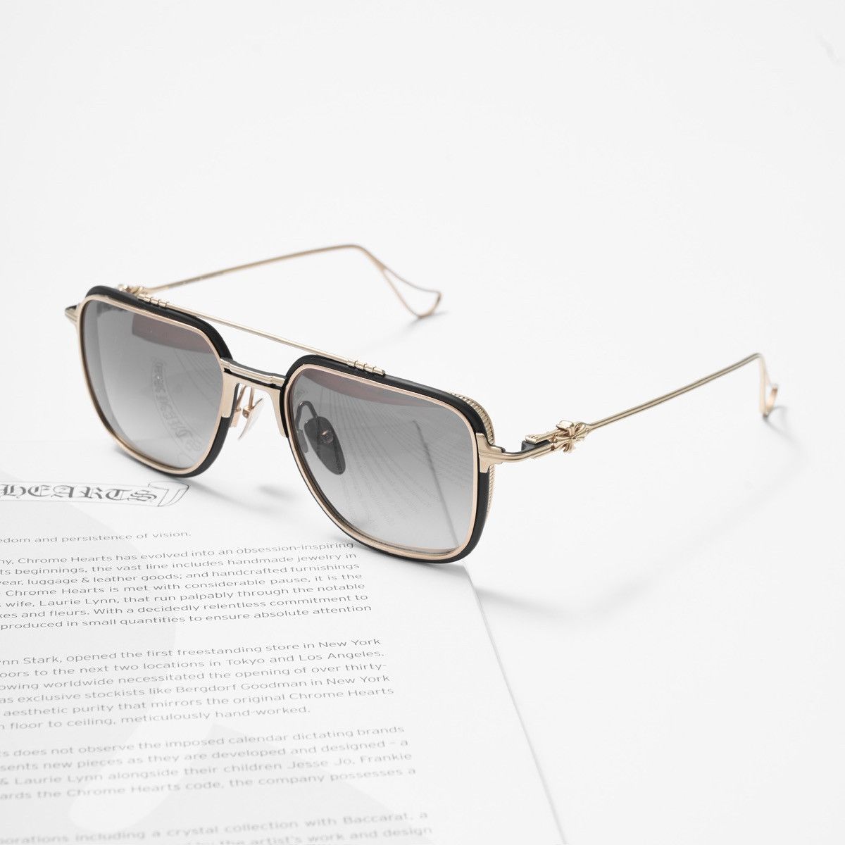 Chrome Hearts CHROME HEARTS HUMPSTER MATTE BLACK/ GOLD PLATED SUNGLASSES Size ONE SIZE - 1 Thumbnail