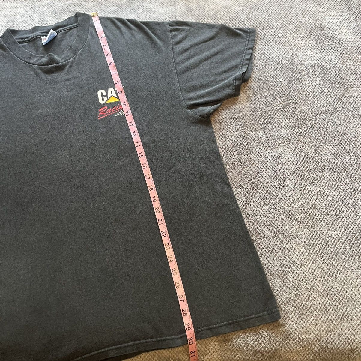 Vintage Vintage 90s CAT Racing Faded Black Graphic T shirt Size US XL / EU 56 / 4 - 8 Thumbnail