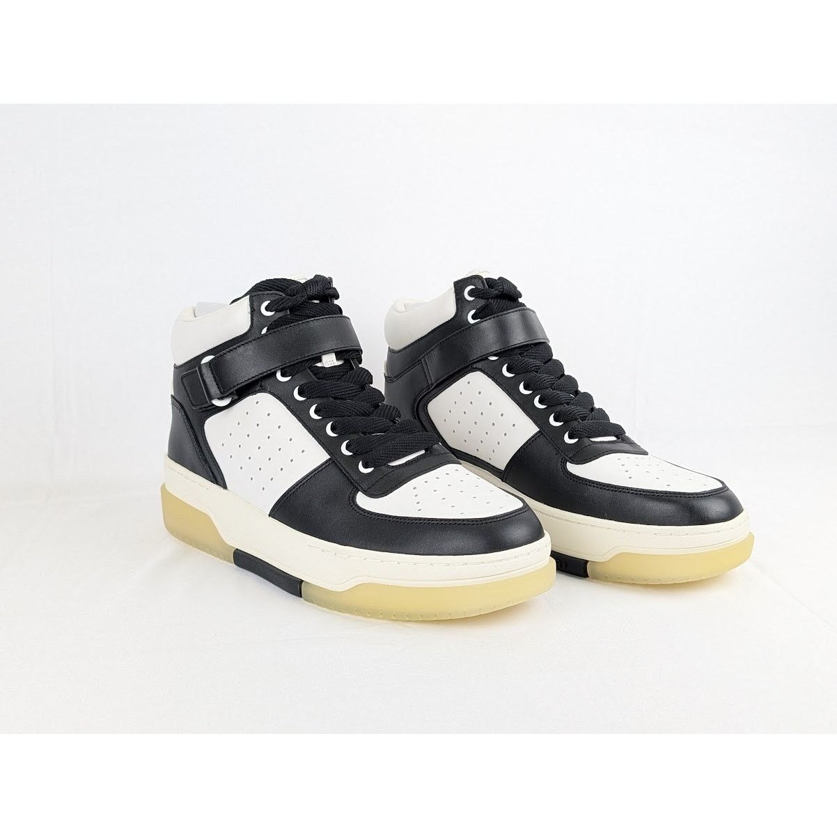 Amiri o1rshd1 Stadium Hi Top Sneakers in Black/White Size US 13 / EU 46 - 7 Thumbnail