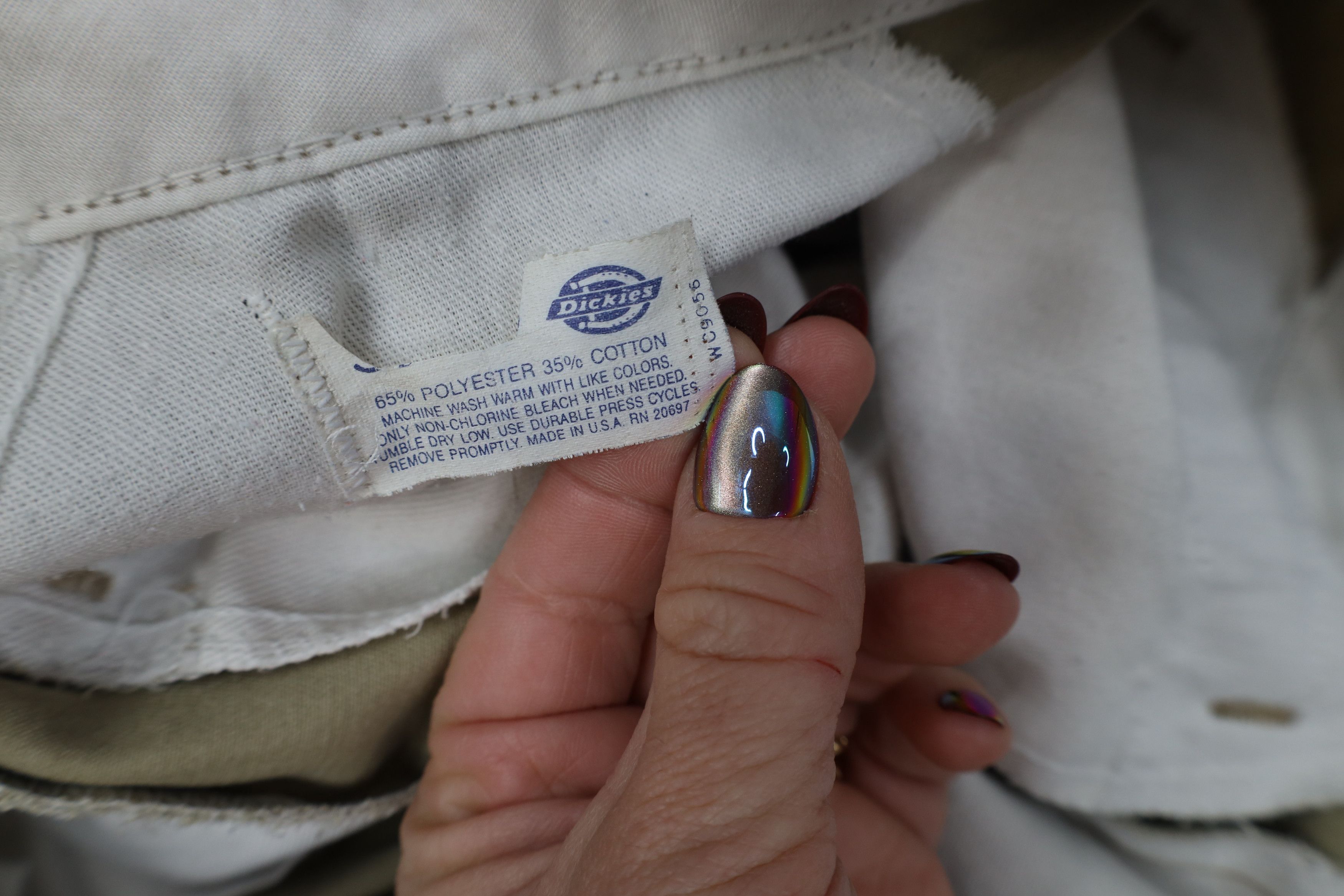 Dickies Vintage 90s Dickies Loose Fit Wide Leg Pants Beige USA Size US 34 / EU 50 - 9 Thumbnail