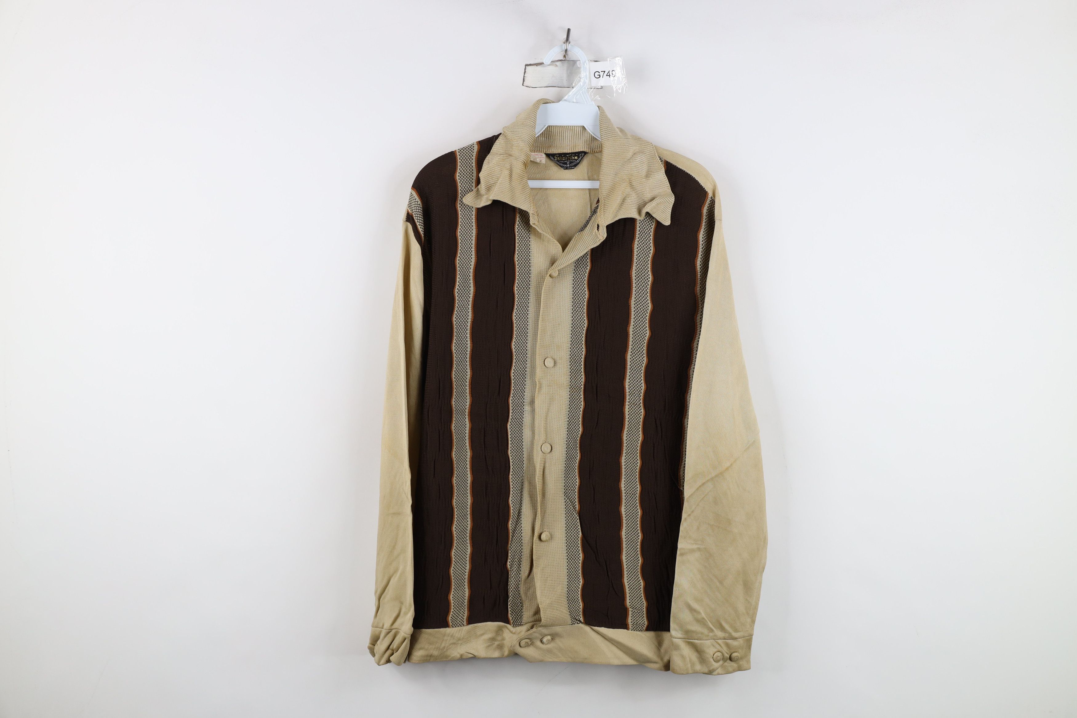 Vintage Vintage 50s 60s Rockabilly Rayon Collared Button Shirt Size US L / EU 52-54 / 3 - 1 Thumbnail