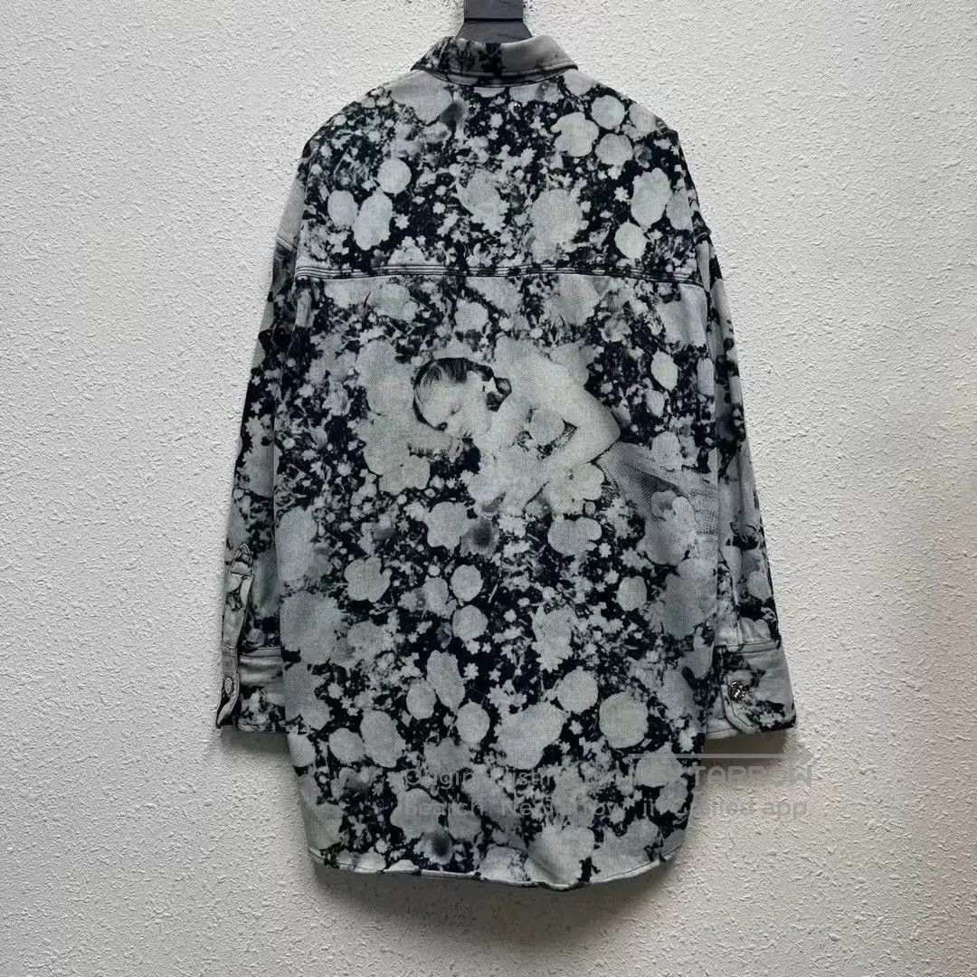 Louis Vuitton louis vuitton green floral denim jacket. Size XS / US 0-2 / IT 36-38 - 2 Thumbnail