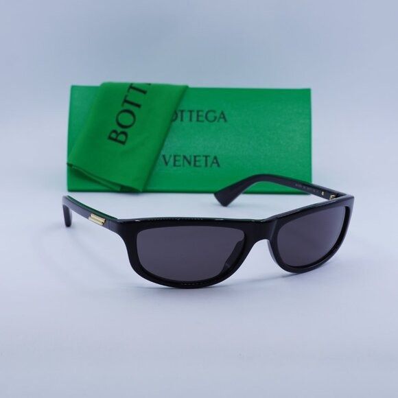 Bottega Veneta 🕶️ New Bottega Veneta BV1327S 001 Sunglasses - Shiny Black Size ONE SIZE - 1 Thumbnail
