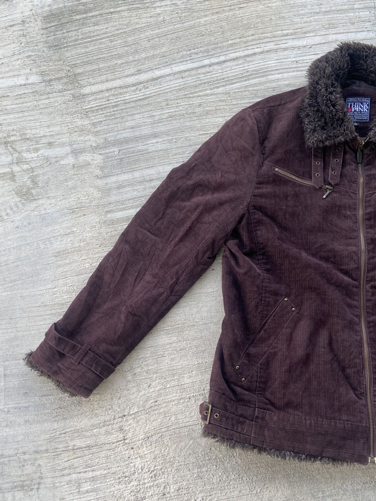 If Six Was Nine Vintage Think Pink Faux Fur Collar Jacket – XL Size US M / EU 48-50 / 2 - 8 Thumbnail