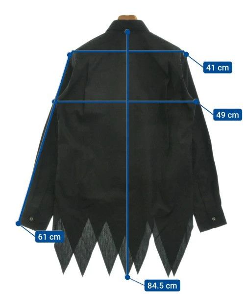 Comme des Garcons Homme Plus Shirt Uneven Hem Long Sleeve Button Up Plain Black Size US XS / EU 42 / 0 - 3 Thumbnail