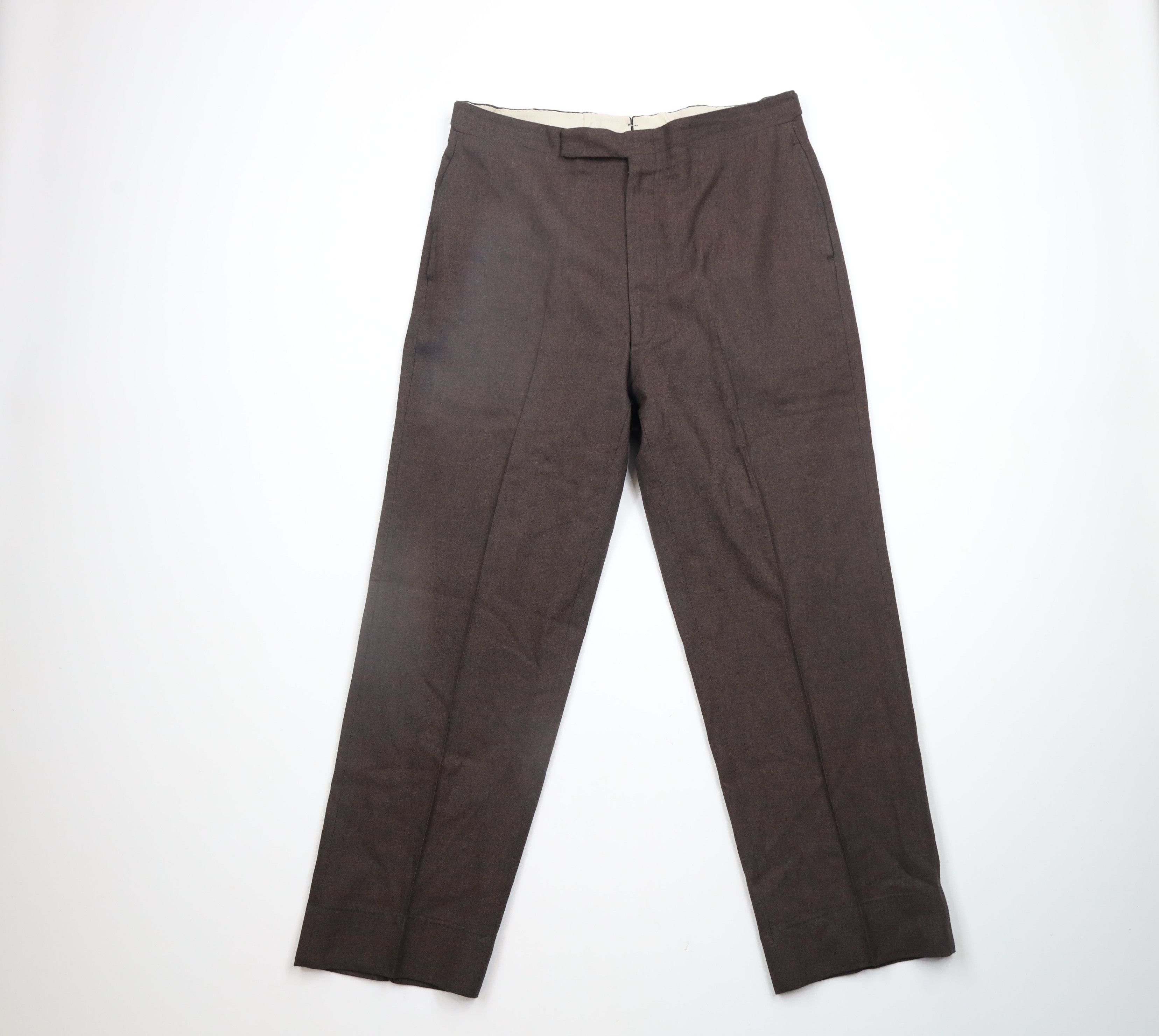 Vintage Vintage 50s 60s Streetwear Trousers Pants Heather Brown USA Size US 34 / EU 50 - 1 Thumbnail
