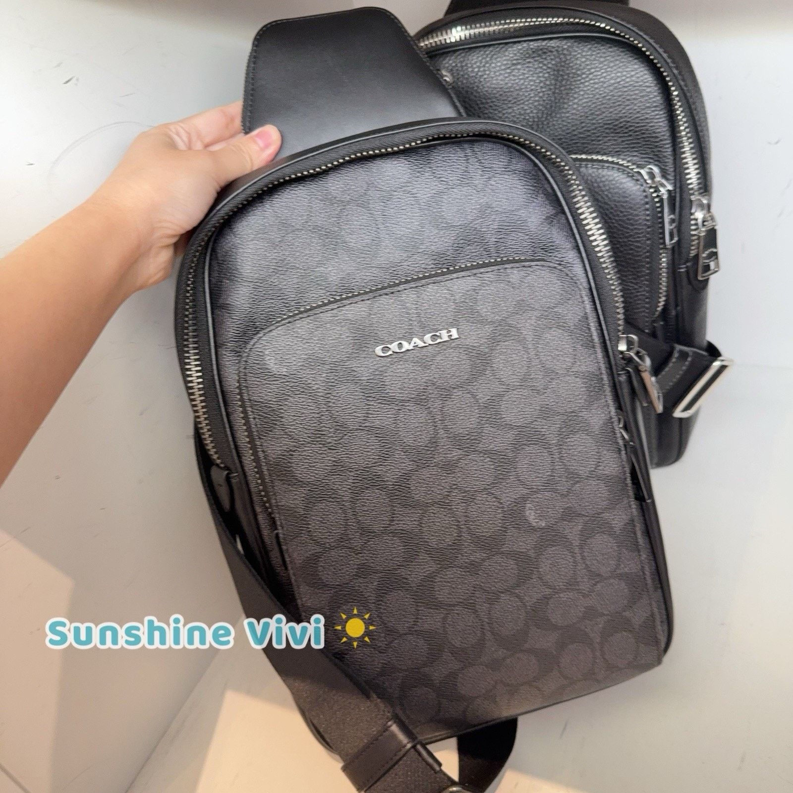 Coach NWT COACH Ethan Pack Signature Canvas CV918 Charcoal/Black Size ONE SIZE - 1 Thumbnail