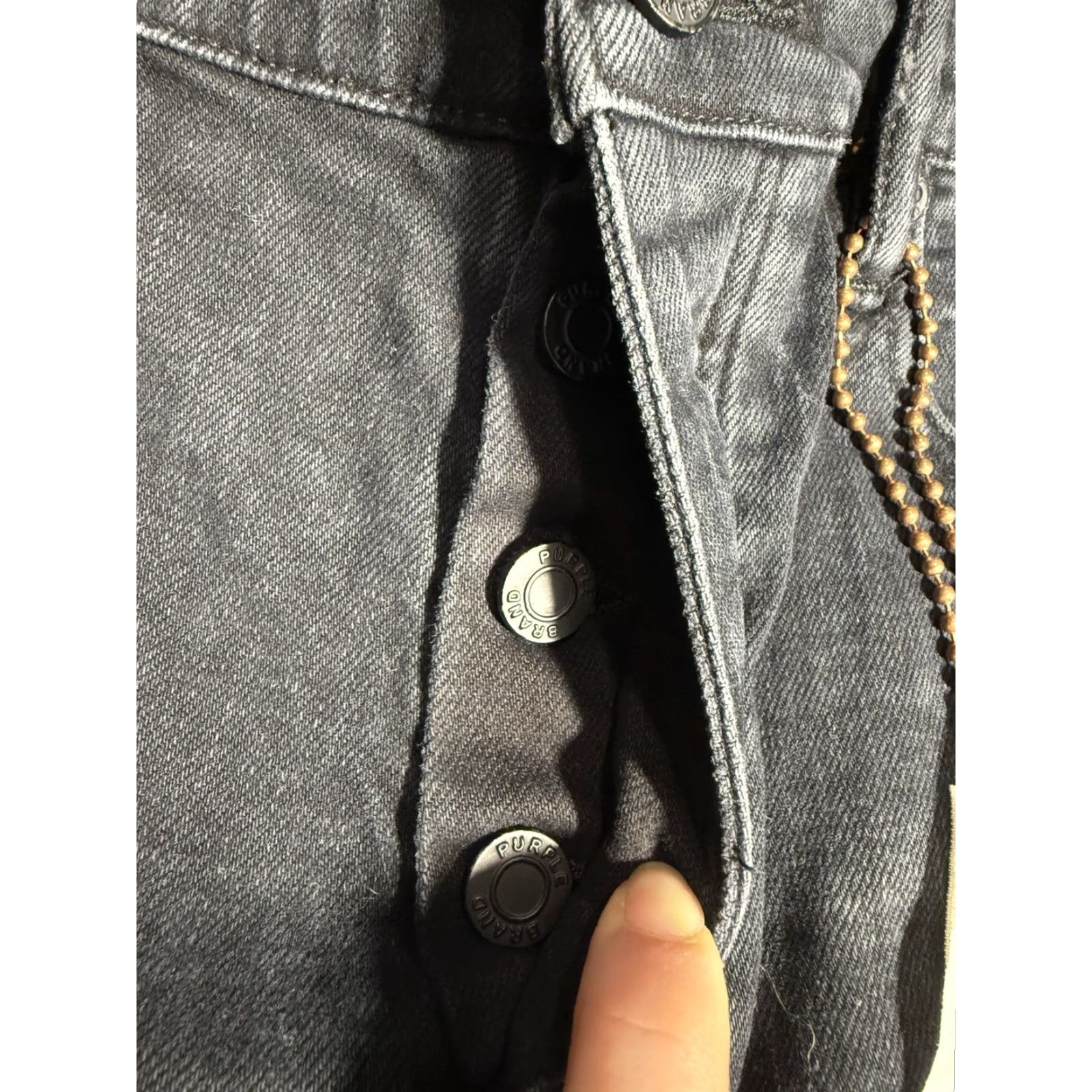 J Brand Purple Brand Jeans P001 Slim Fit Black 34x33.5 Orange Side Stripe Distressed 5-Pocket Men Vintage No Size US 34 / EU 50 - 7 Thumbnail