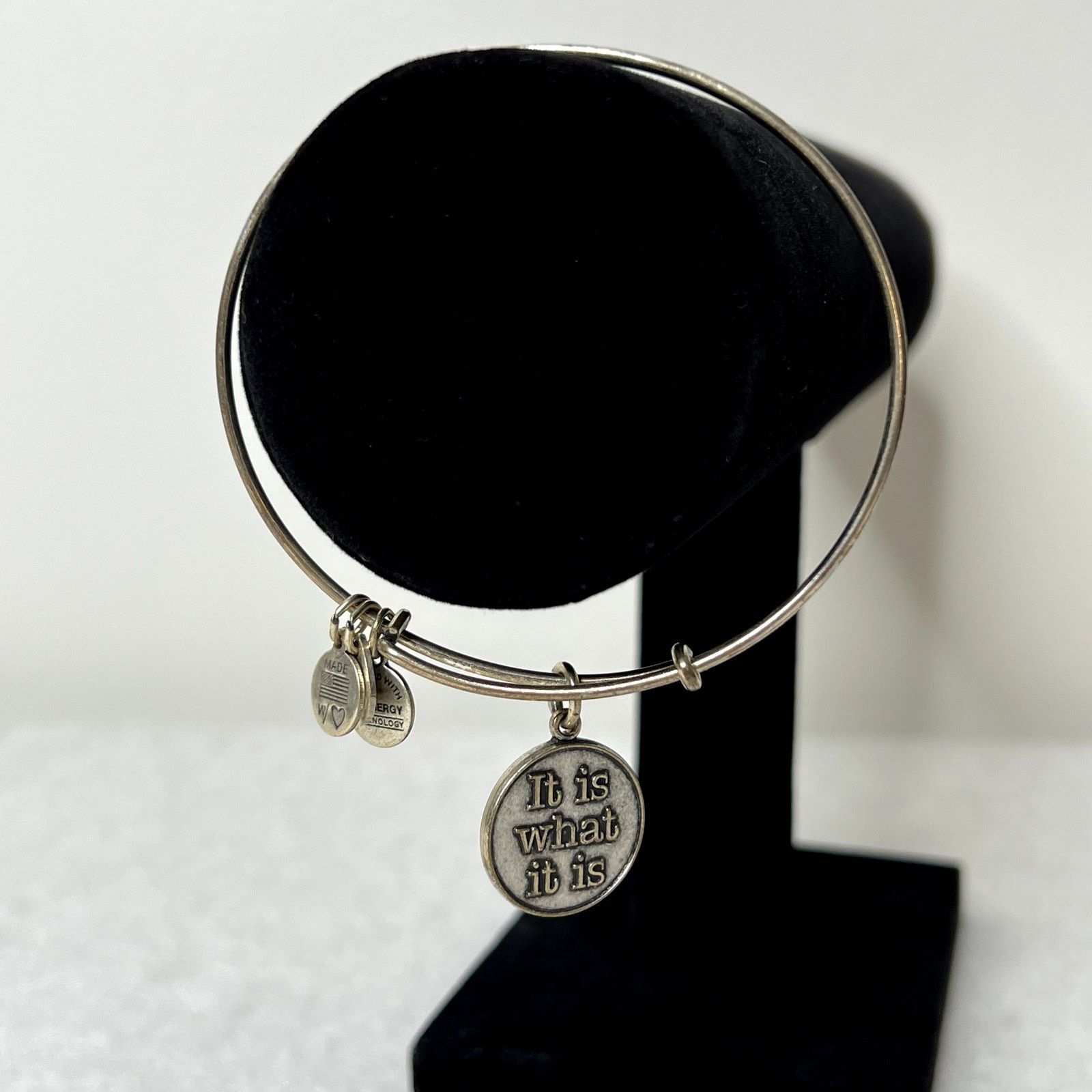 Other Alex and Ani Silver It Is What It Is Charm Bangle Bracelet Size ONE SIZE - 4 Thumbnail