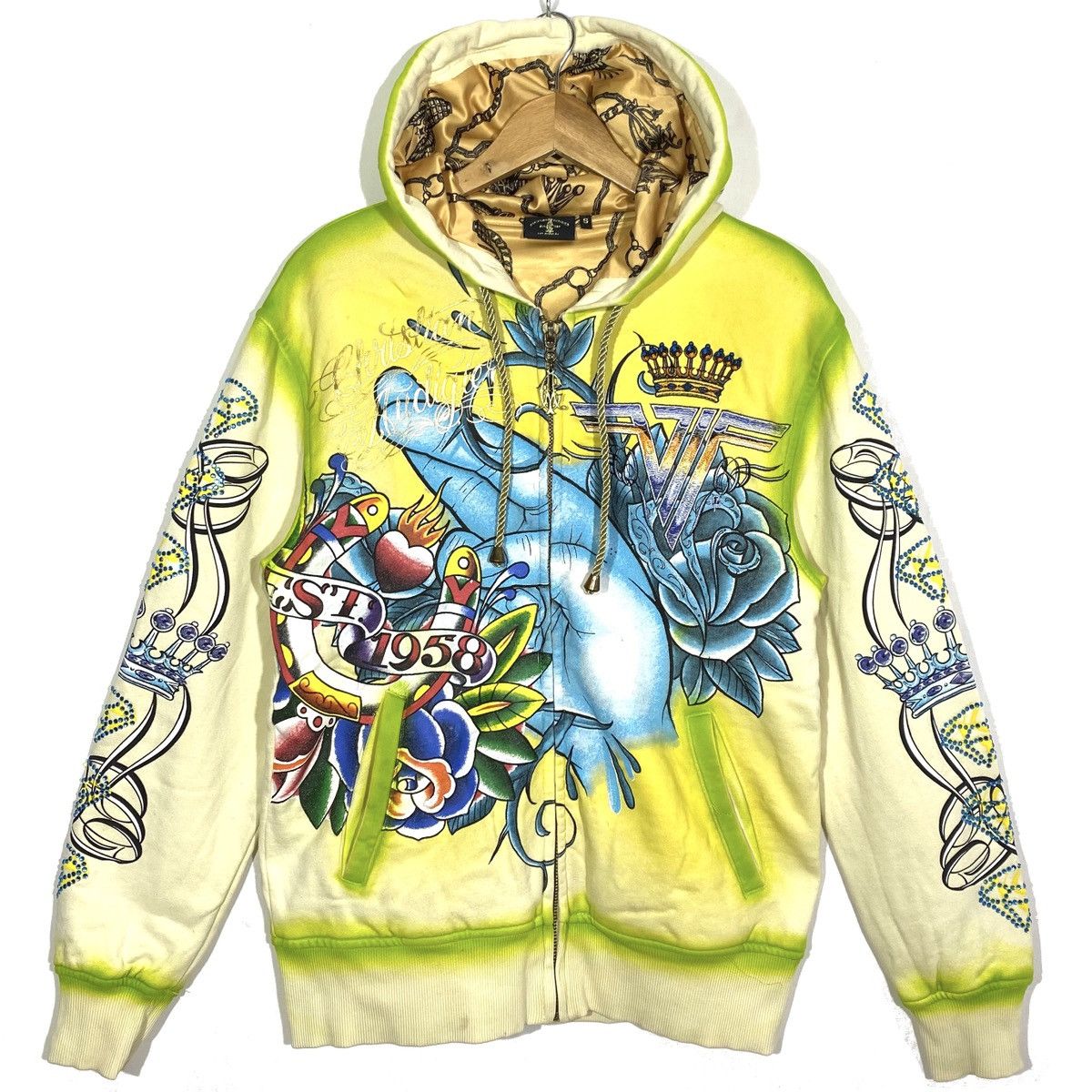 Christian Audigier Hoodie Graphique Strass y2k Vintage 2000s Christian Audigier Size US S / EU 44-46 / 1 - 1 Thumbnail