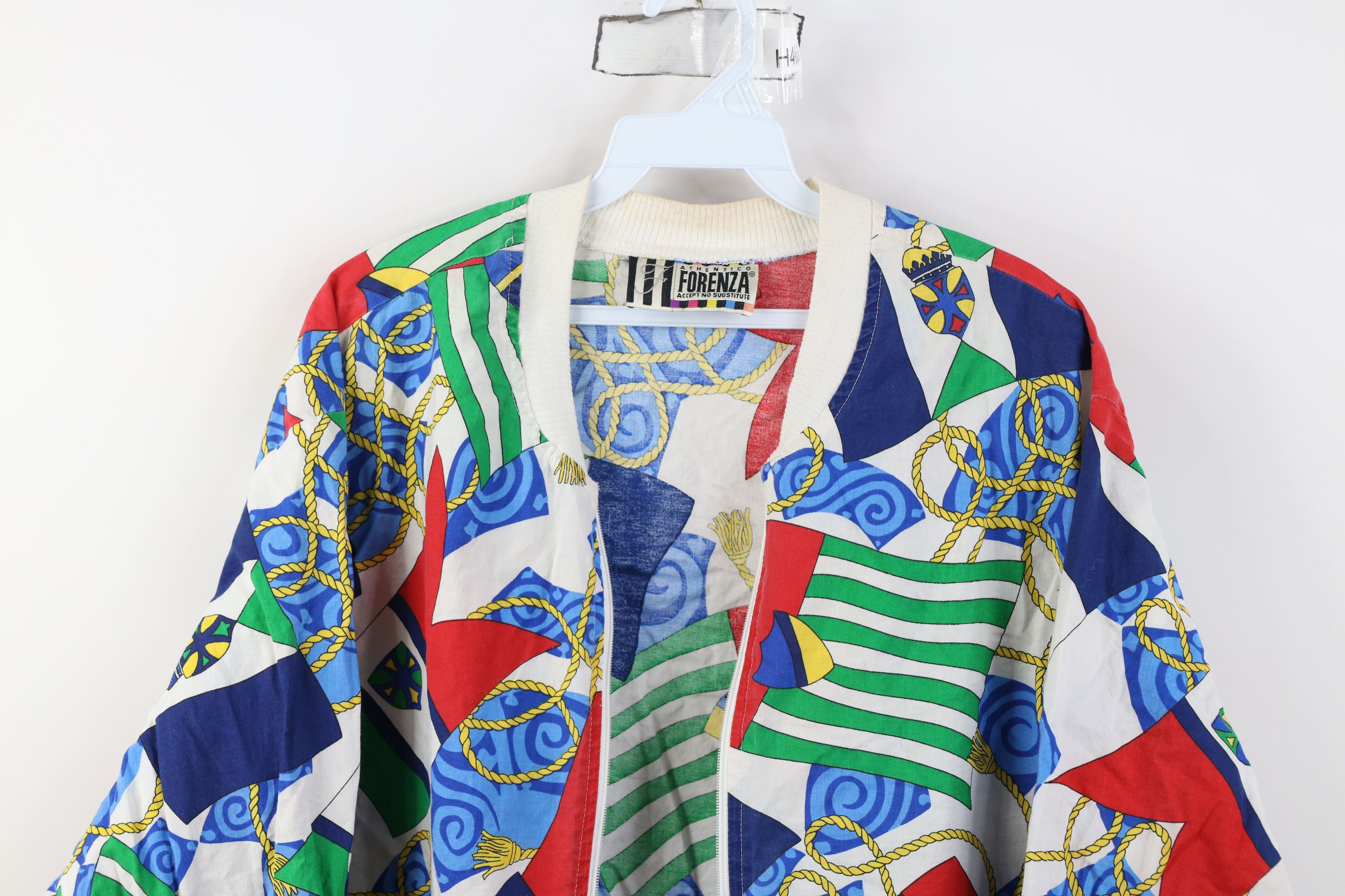 Vintage AS IS Vintage 90s Streetwear Sailing Flags Bomber Jacket AOP Size L / US 10 / IT 46 - 2 Thumbnail
