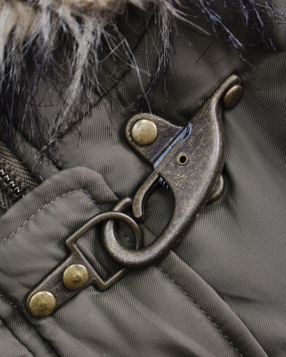 Vintage 2000S PUMPKIN MILITARY FUR HOOD BRASS HOOK BOMBER JACKET Size US M / EU 48-50 / 2 - 8 Thumbnail