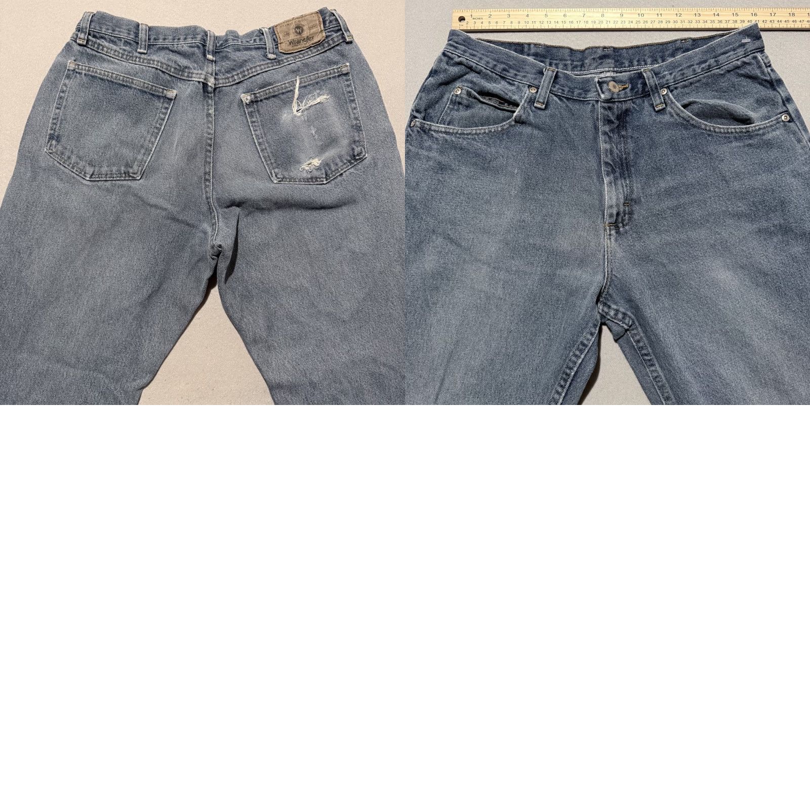 Wrangler Wrangler Jeans Men's Blue Denim Mid Rise Relaxed Fit Straight Zip Fly - 34x30 Size US 34 / EU 50 - 9 Thumbnail