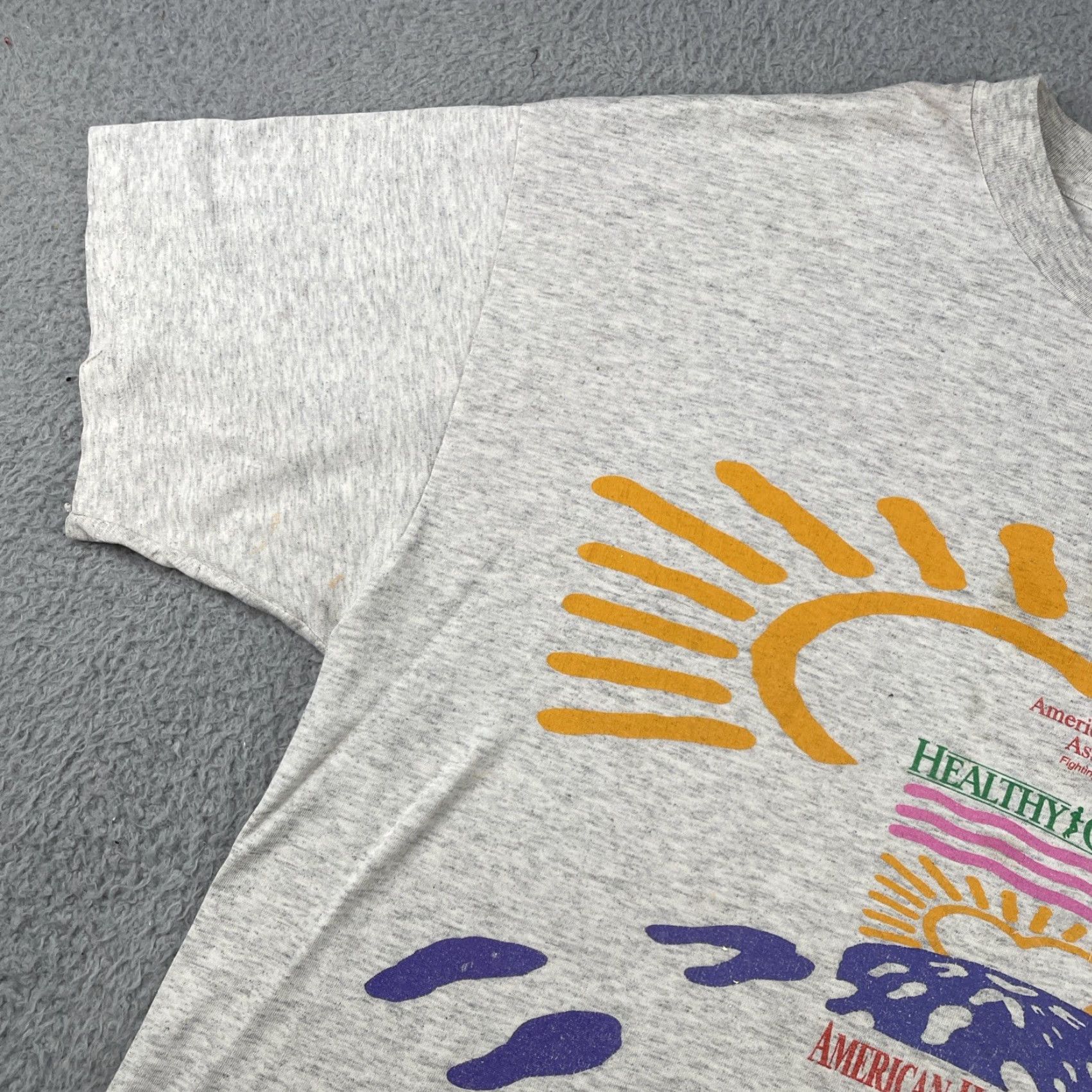 Vintage VINTAGE American Heart Association Heart Walk Shirt XL Gray Men T-Shirt Crew Neck 90s Y2k Event Runner Athletic Heart Size US XL / EU 56 / 4 - 7 Thumbnail