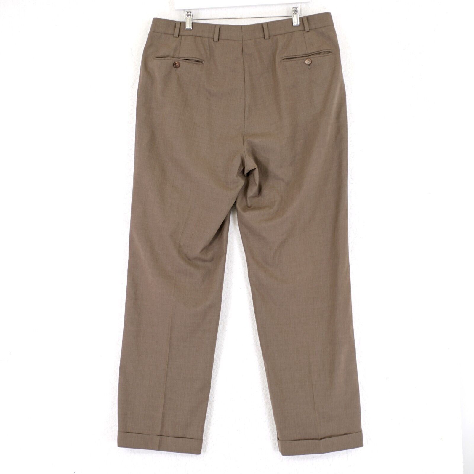 Brooks Brothers Brooks Brothers Brooksease Basketweave Wool Brown 38/32 Dres Size 38R - 4 Thumbnail