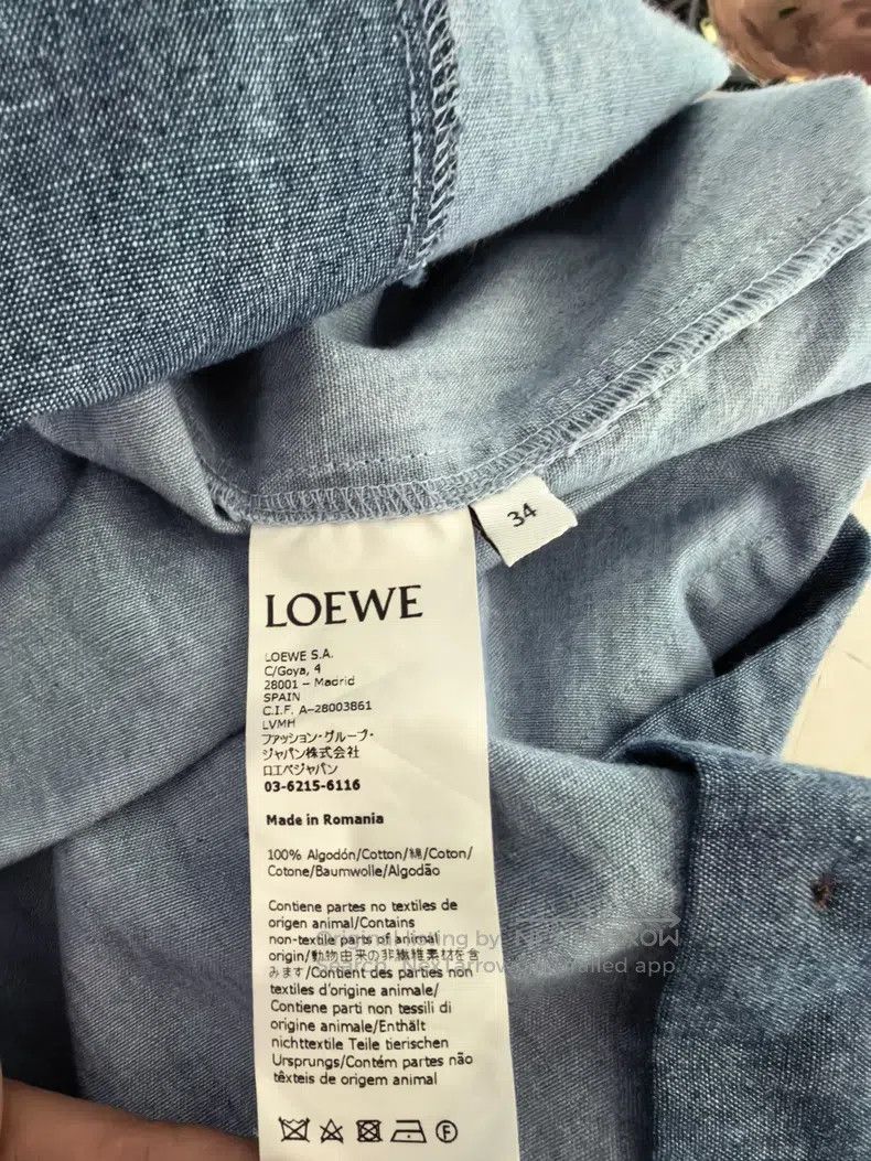 Loewe Loewe Denim Shirt Dress with Full Logo on Back Size XXS / US 00 / IT 34 - 4 Thumbnail