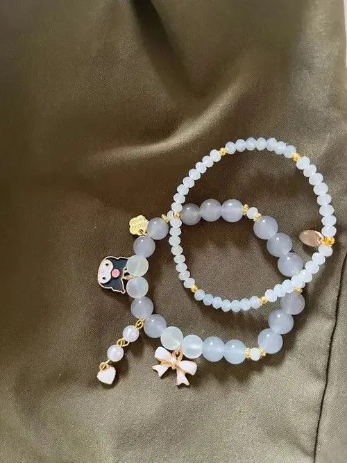 Other White Elastic Rope Cinnamoroll Kuromi Cartoon Bracelets Size ONE SIZE - 1 Thumbnail