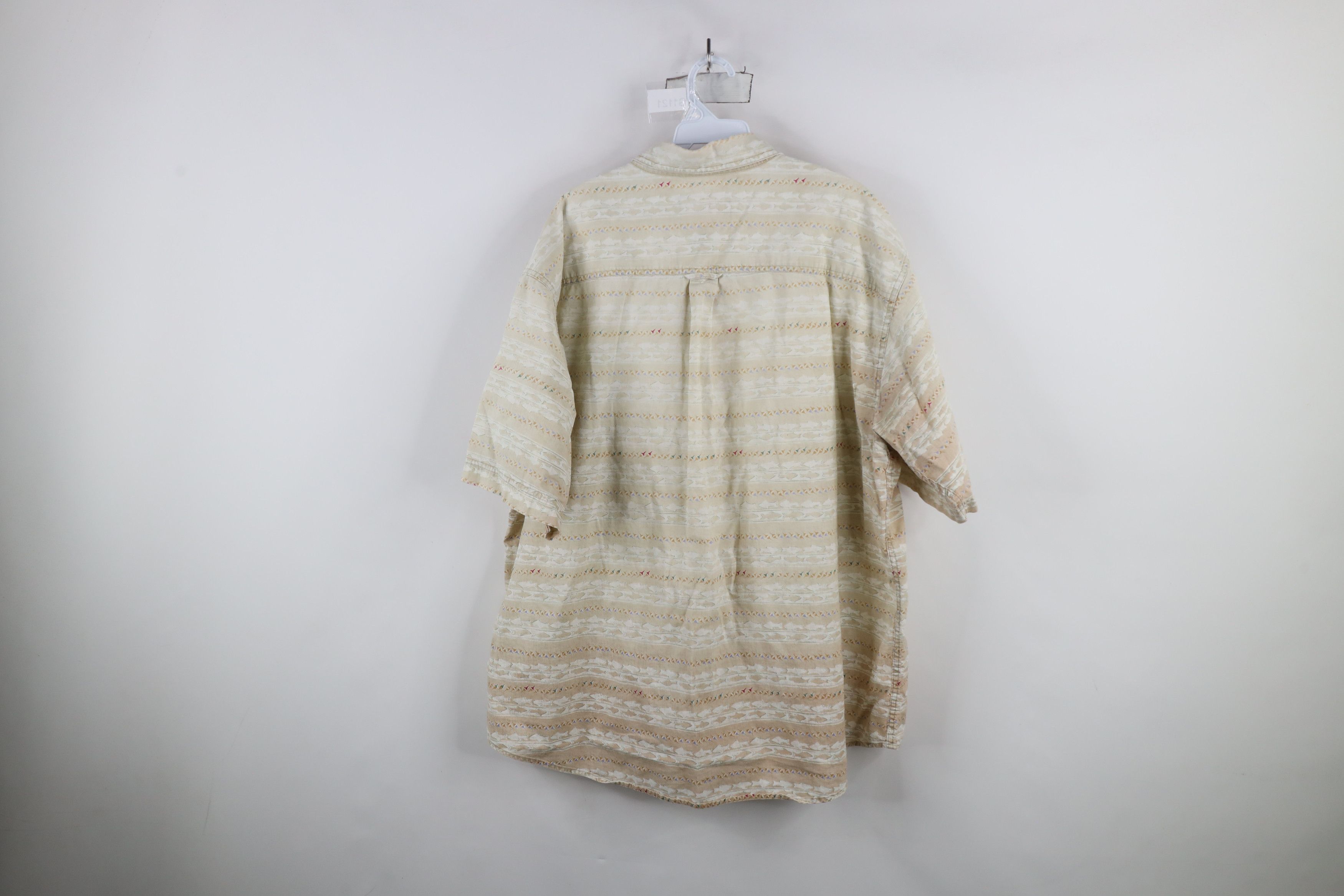 Vintage × Woolrich Woolen Mills Vintage 90s Woolrich Over Print Short Sleeve Button Shirt Size US XXL / EU 58 / 5 - 11 Thumbnail