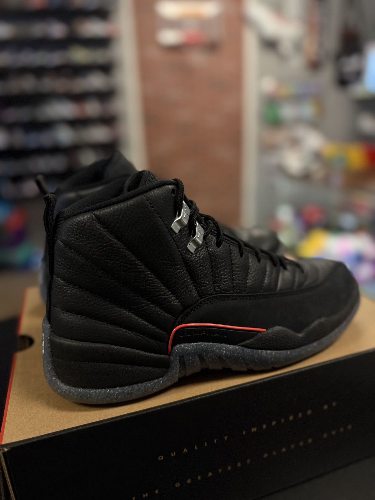 Jordan Brand × Nike Jordan 12 Utility Black Gray Size 10 Pre Owned 🧼 Size US 10 / EU 43 - 9 Thumbnail