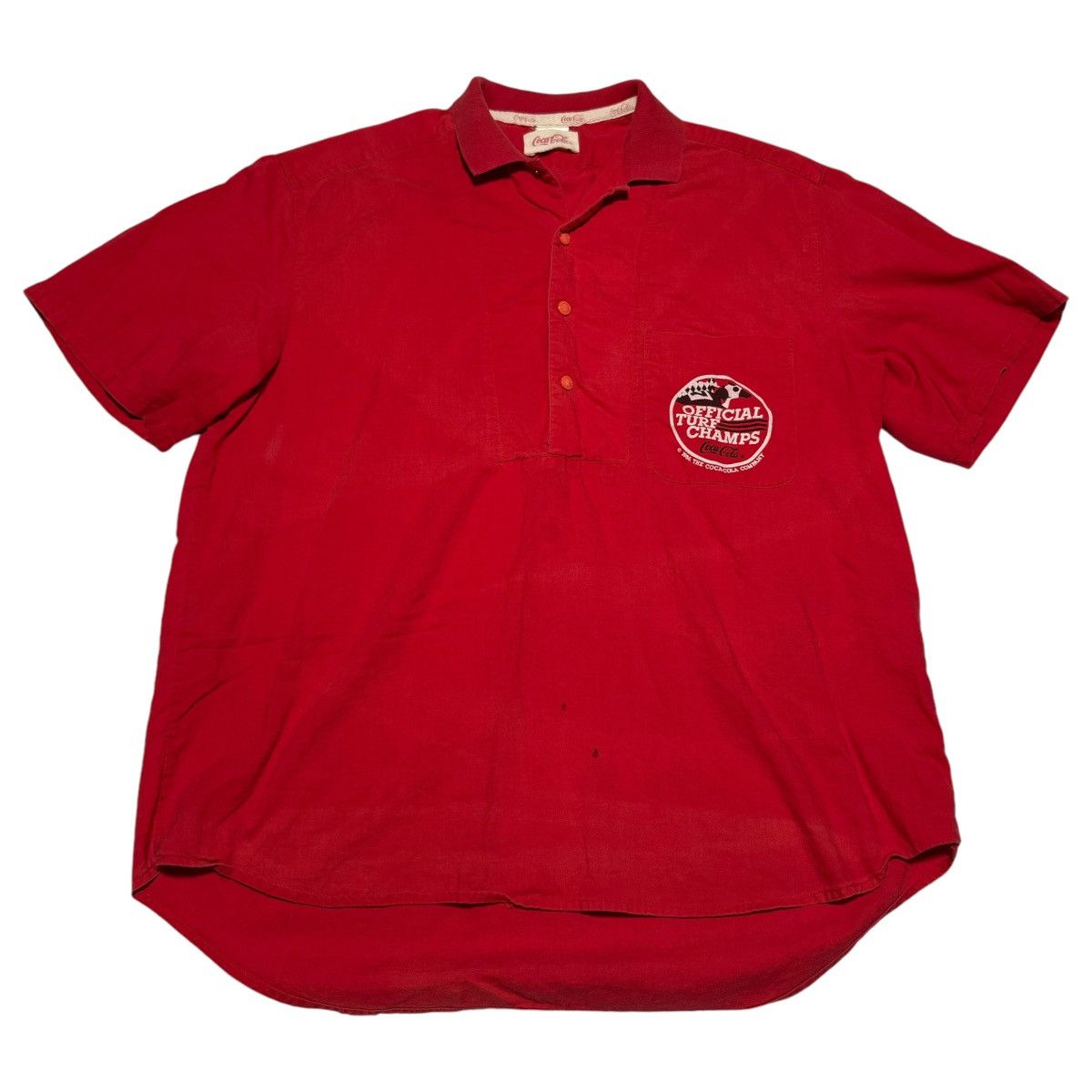 Coca Cola × Vintage 1985 Coca Cola Official Turf Champs Logo Snap Shirt Adult M Size US M / EU 48-50 / 2 - 5 Thumbnail