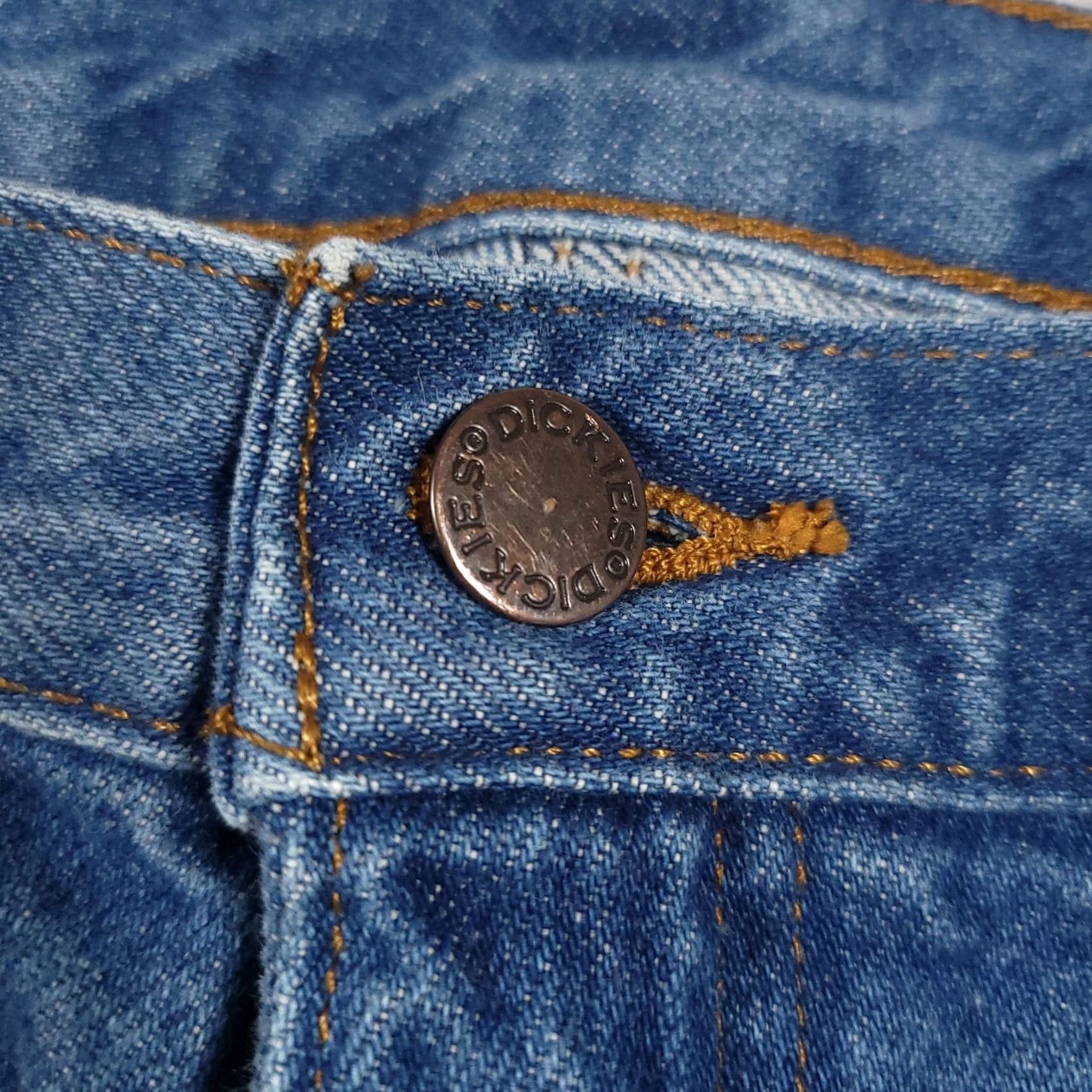 Dickies Dickies Jeans Mens 38x34 Blue Denim 100% Cotton Medium Wash Straight Leg Rise Mid 10-12in 5-Pocket Belt Loops Regular Fit Vintage No N/A Size US 38 / EU 54 - 4 Thumbnail