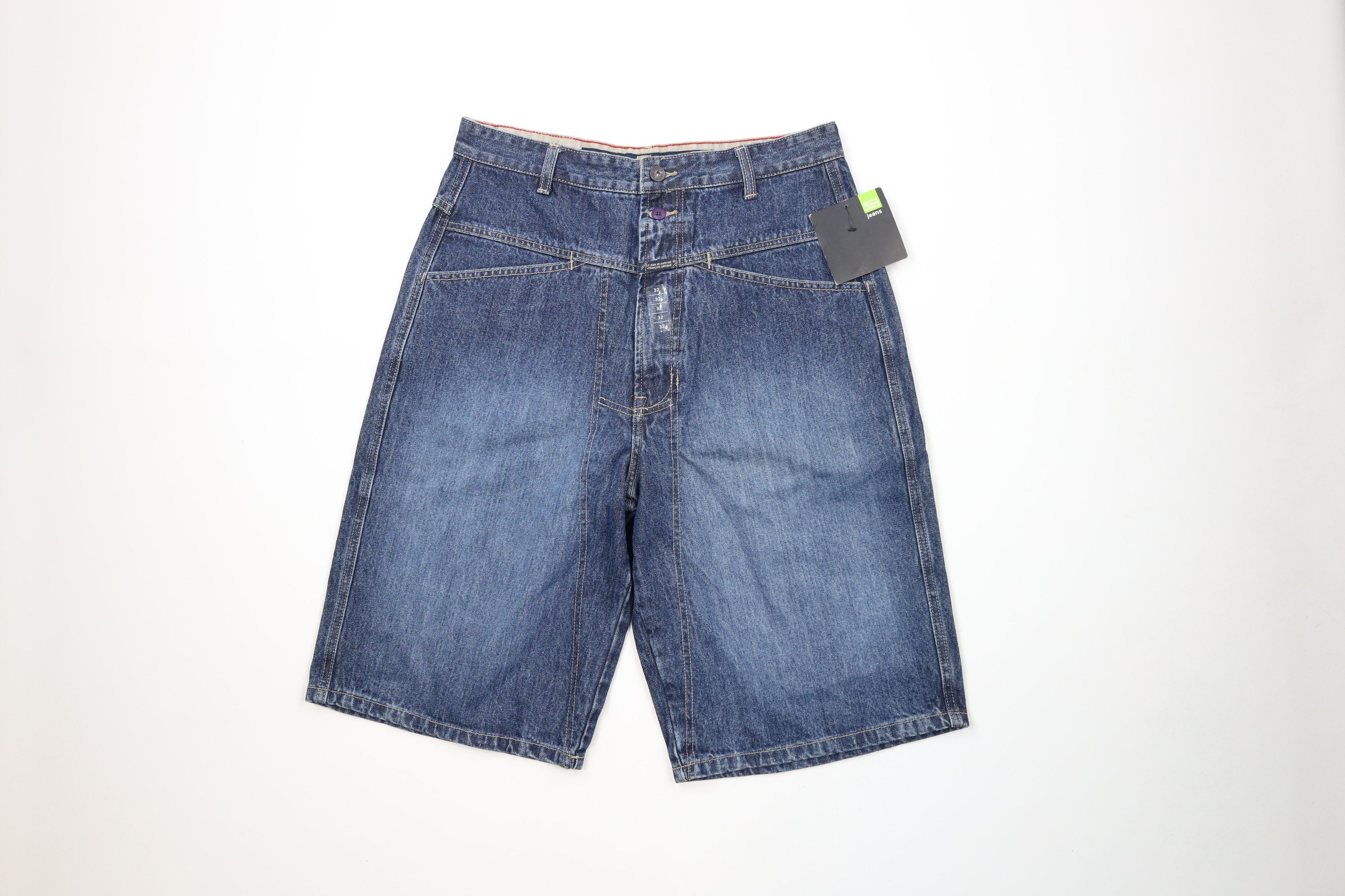 Marithe + Francois Girbaud × Vintage Deadstock Vintage 90s Marithe Francois Girbaud Shorts Blue Size US 32 / EU 48 - 1 Thumbnail